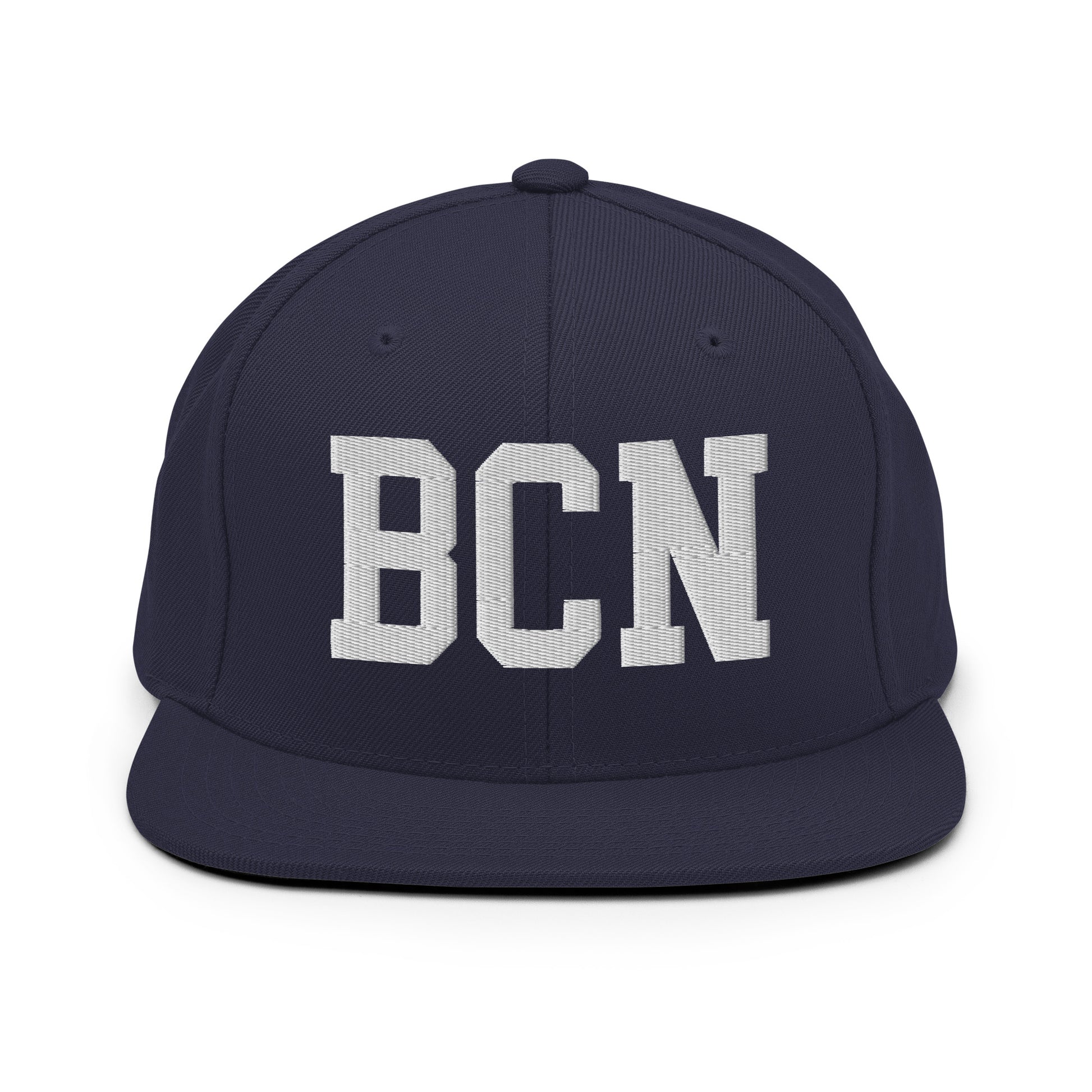 College-Style Classic Snapback Hat • White • BCN Barcelona Souvenir • YHM Designs - Image 15