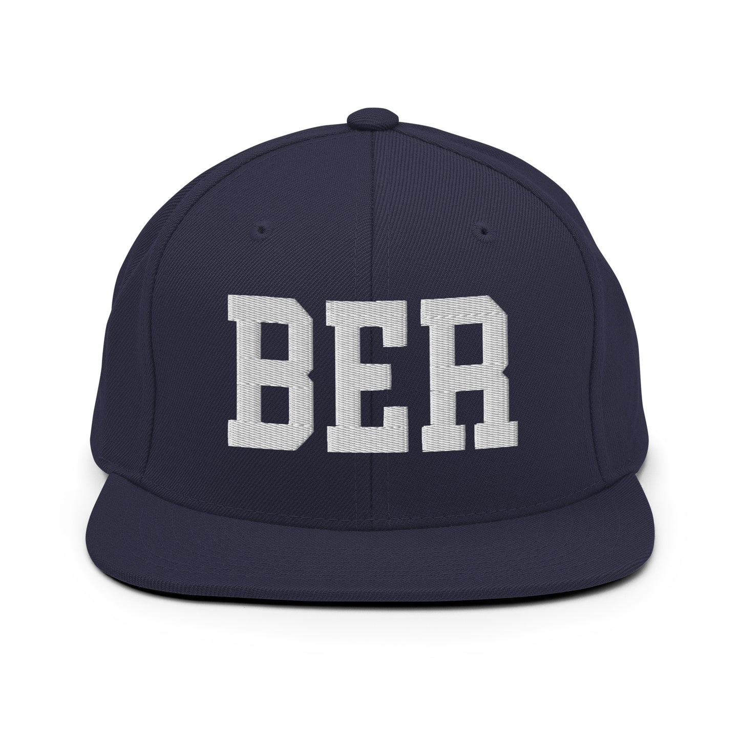 College-Style Classic Snapback Hat • White • BER Berlin Souvenir • YHM Designs - Image 15