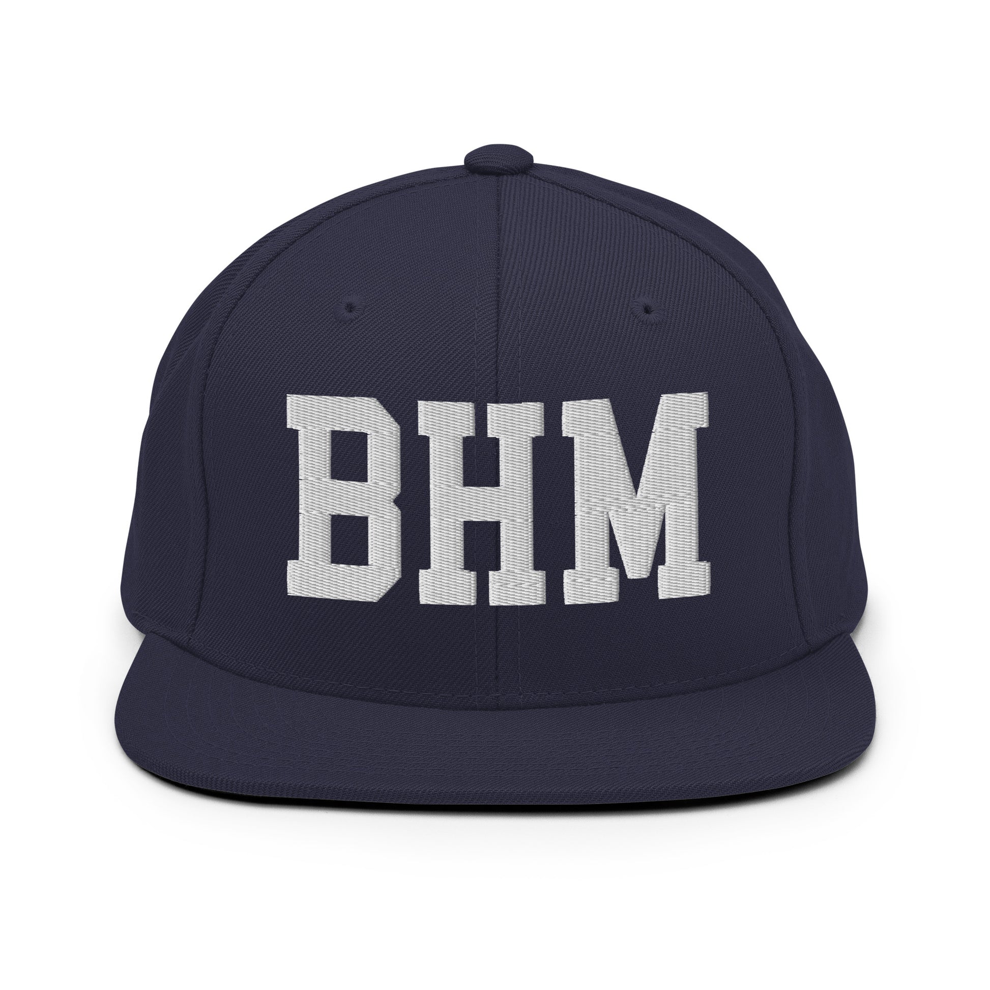 College-Style Classic Snapback Hat • White • BHM Birmingham • YHM Designs - Image 15