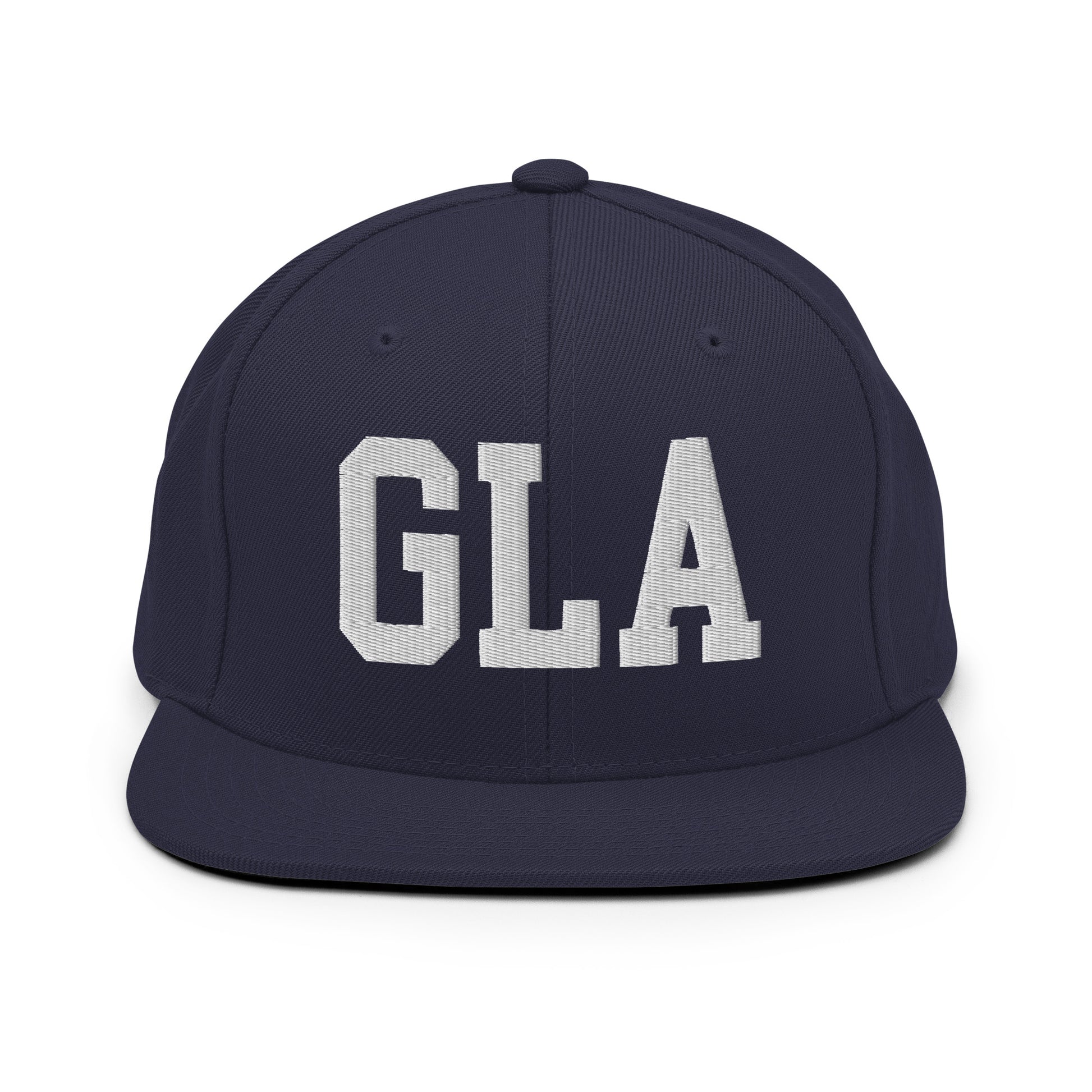 College-Style Classic Snapback Hat • White • GLA Glasgow • YHM Designs - Image 15