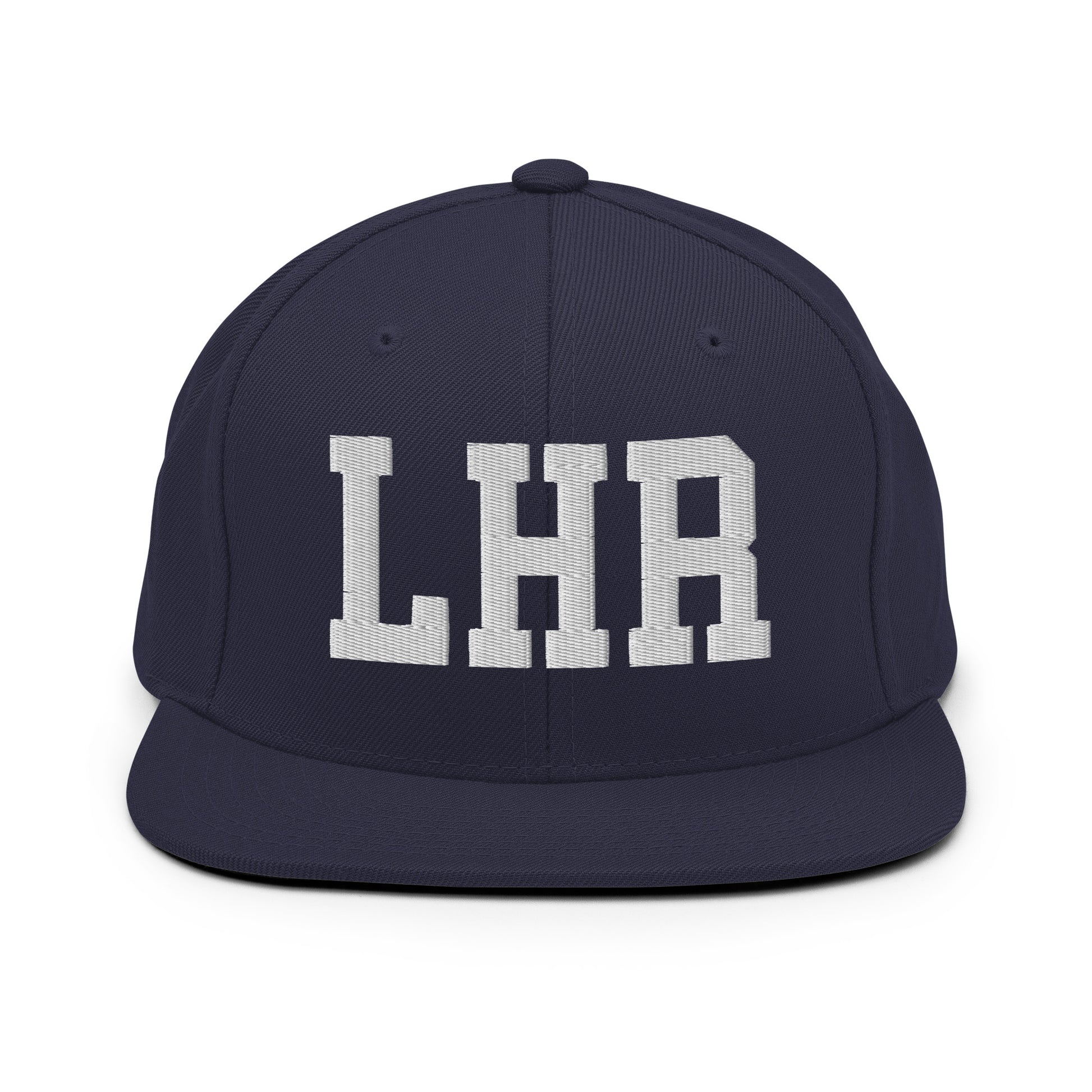 College-Style Classic Snapback Hat • White • LHR London Souvenir • YHM Designs - Image 15