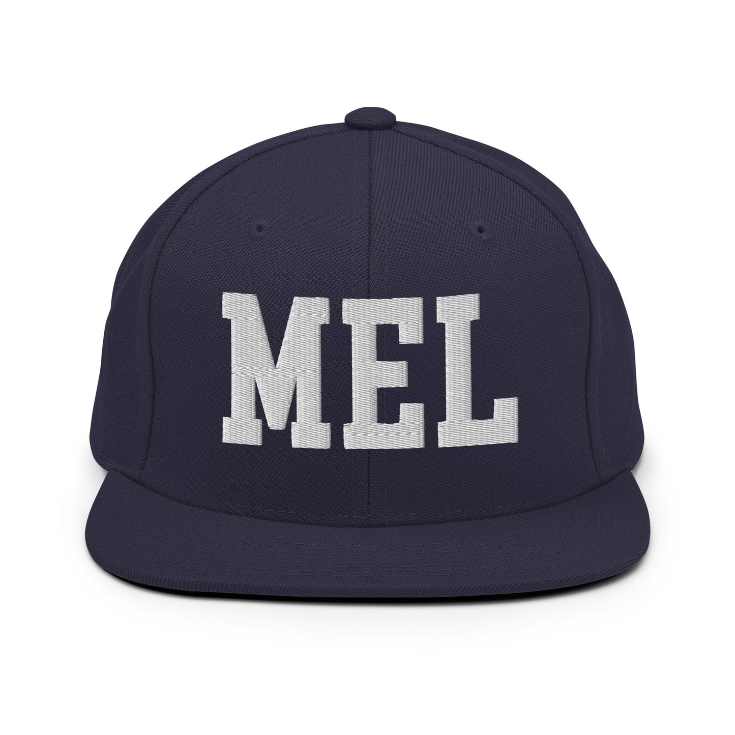 College-Style Classic Snapback Hat • White • MEL Melbourne Souvenir • YHM Designs - Image 15