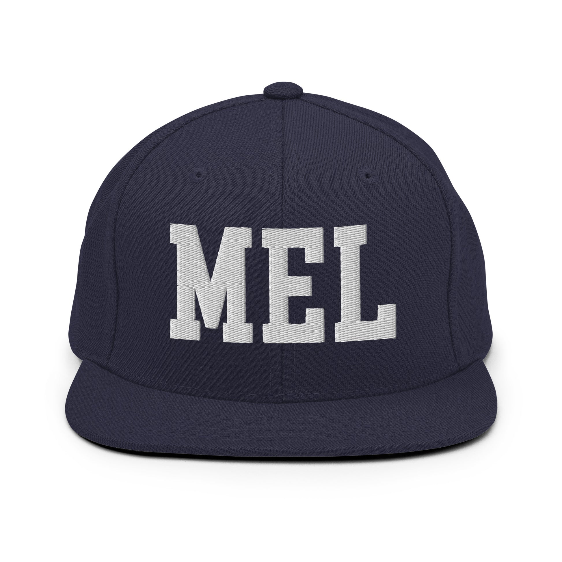 College-Style Classic Snapback Hat • White • MEL Melbourne Souvenir • YHM Designs - Image 15