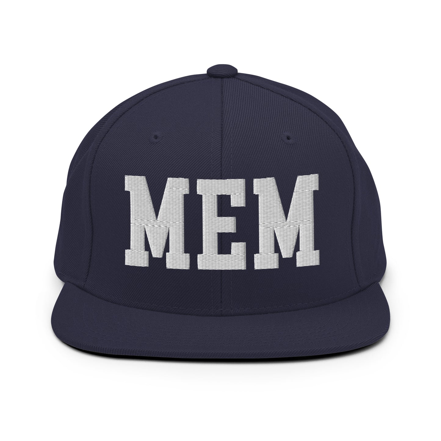 College-Style Classic Snapback Hat • White • MEM Memphis • YHM Designs - Image 15