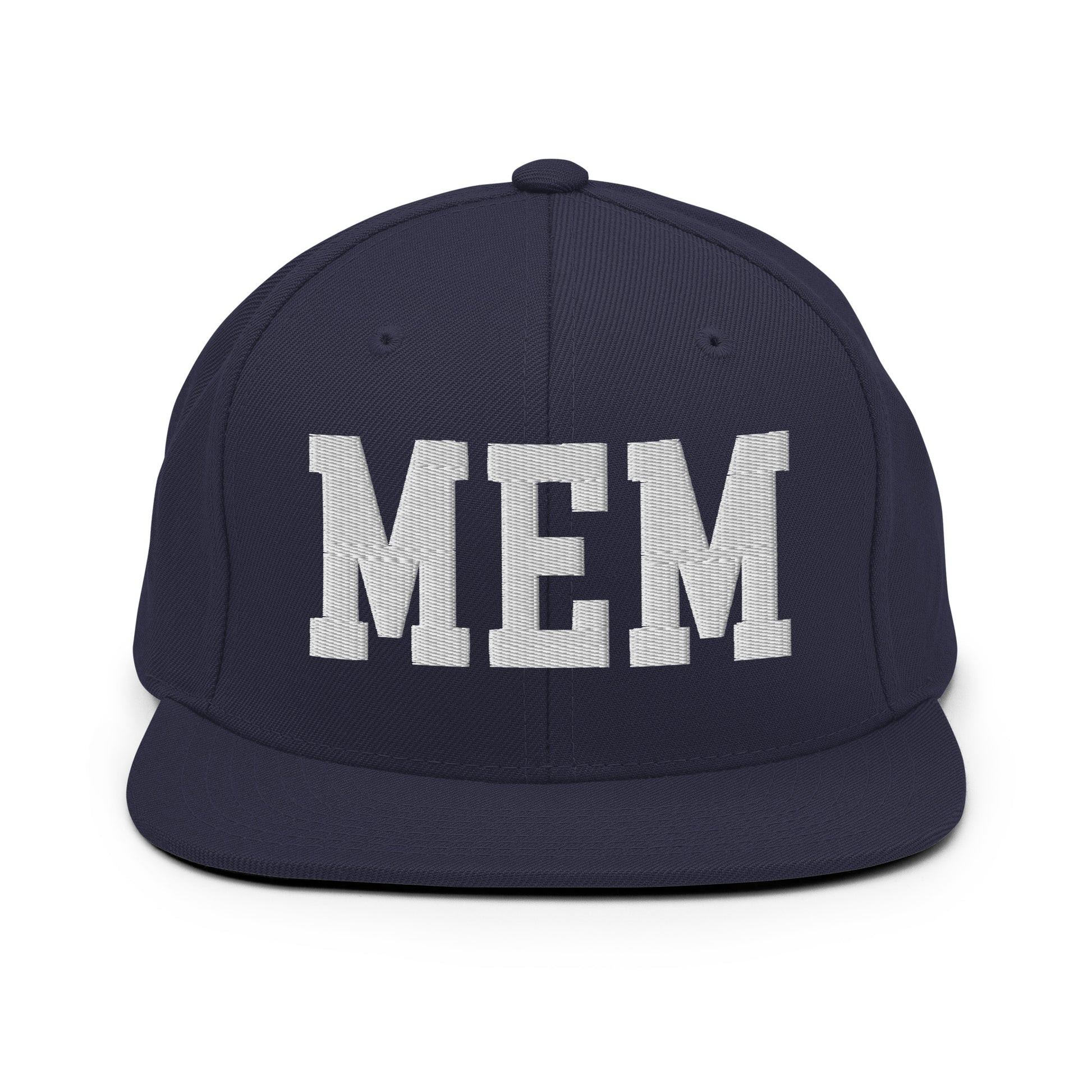 College-Style Classic Snapback Hat • White • MEM Memphis • YHM Designs - Image 15