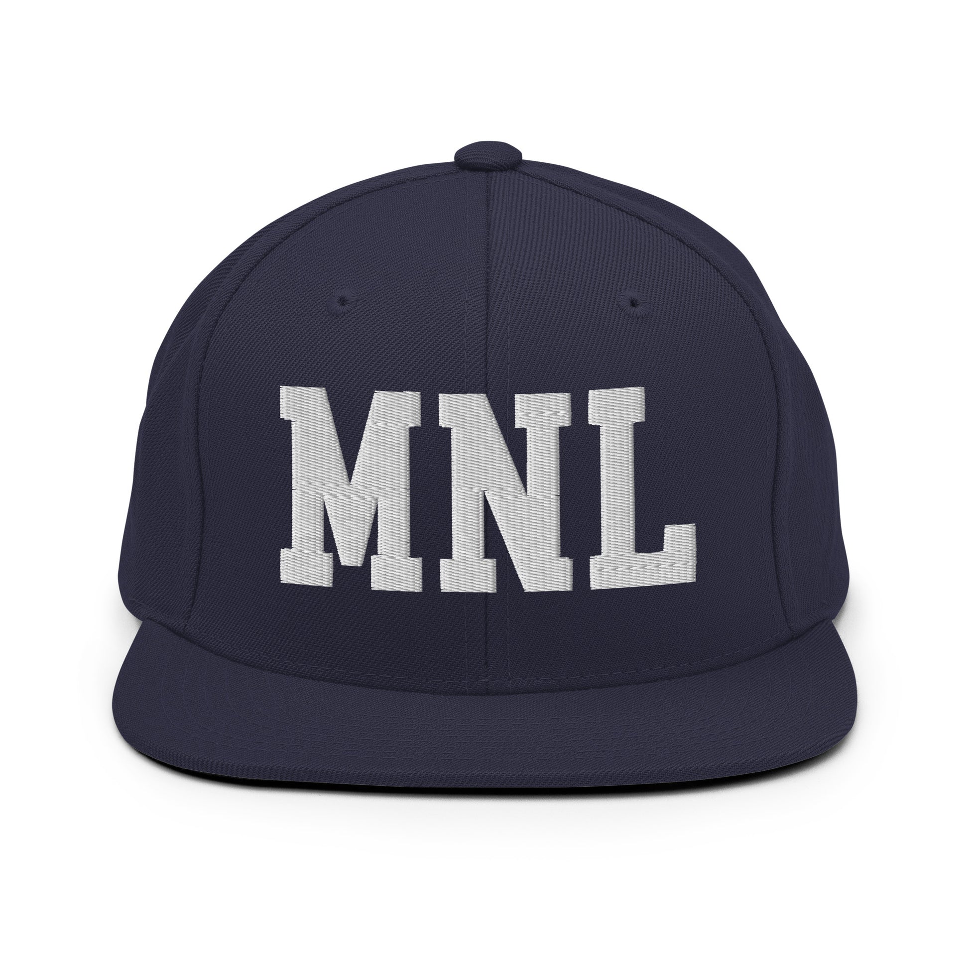 College-Style Classic Snapback Hat • White • MNL Manila Souvenir • YHM Designs - Image 15