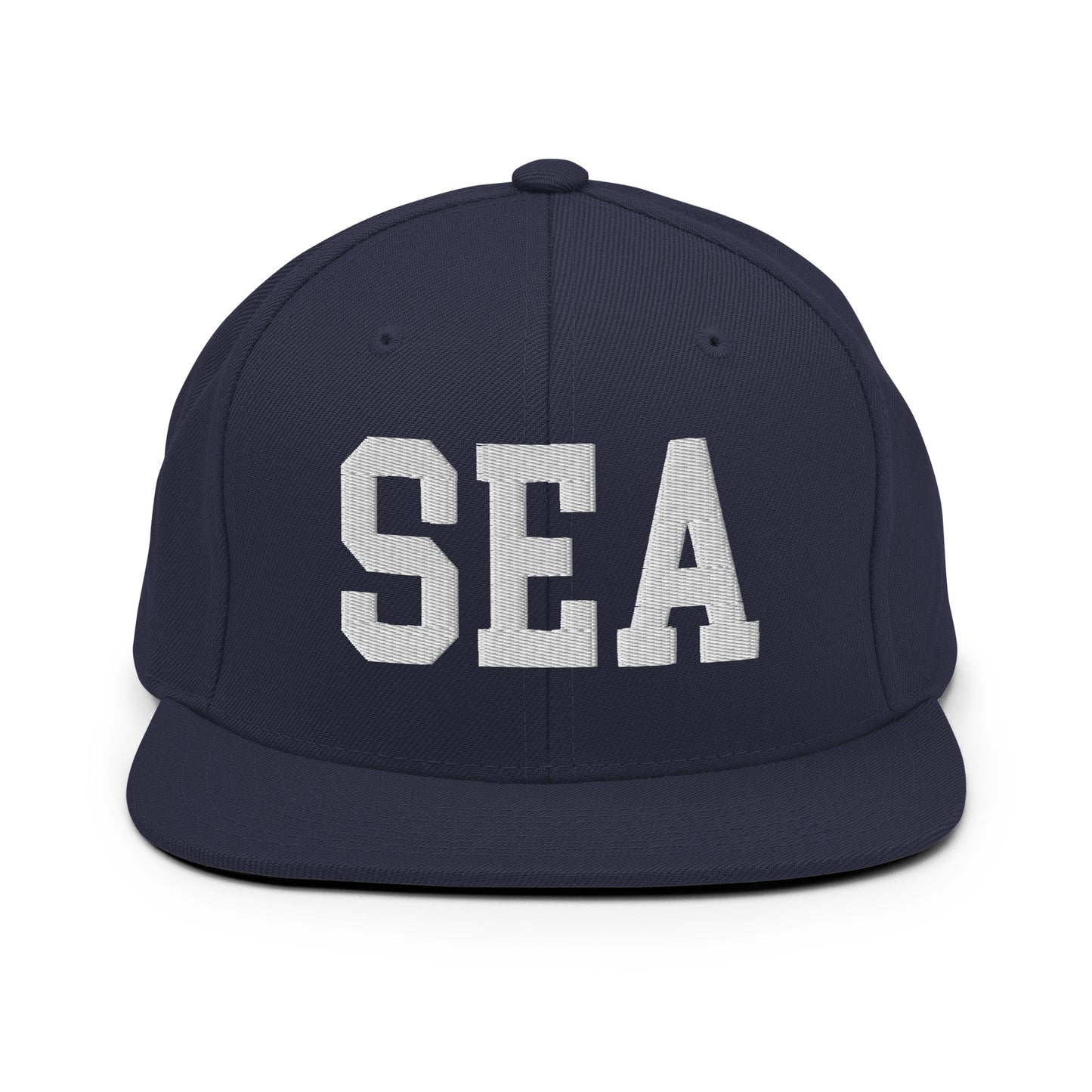 College-Style Classic Snapback Hat • White • SEA Seattle Souvenir • YHM Designs - Image 15