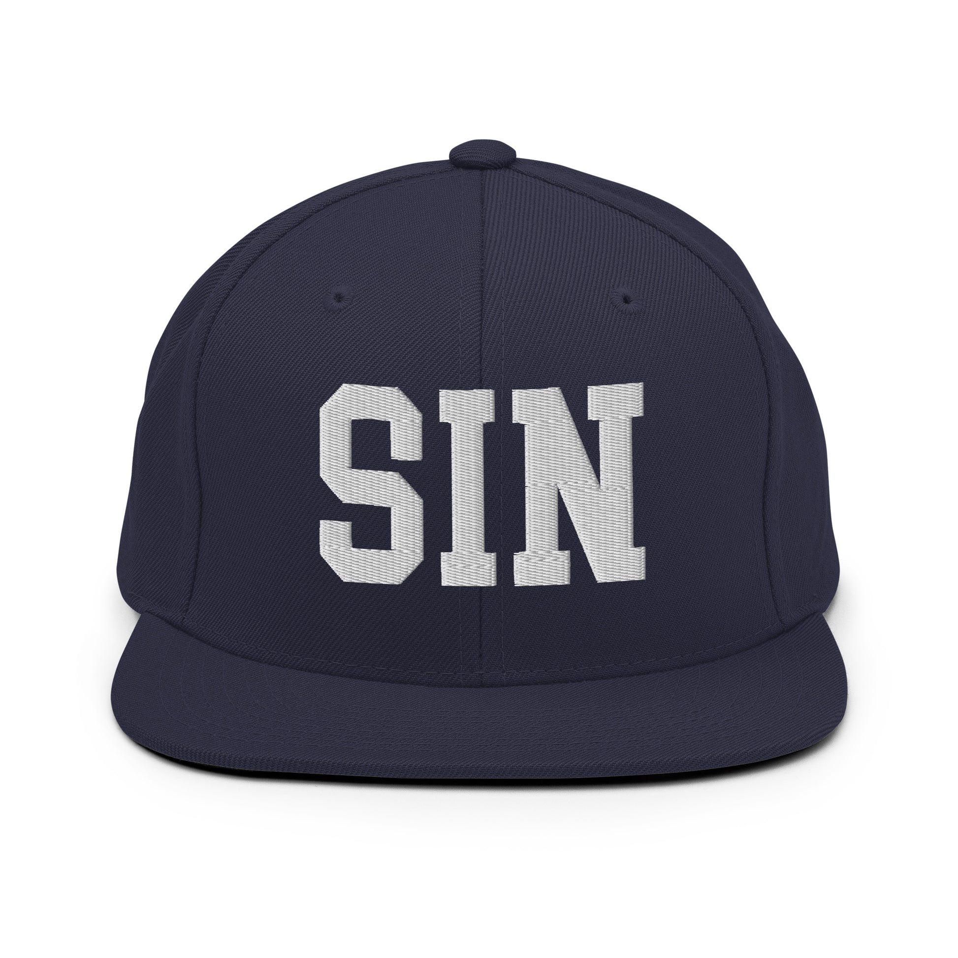 College-Style Classic Snapback Hat • White • SIN Singapore Souvenir • YHM Designs - Image 15