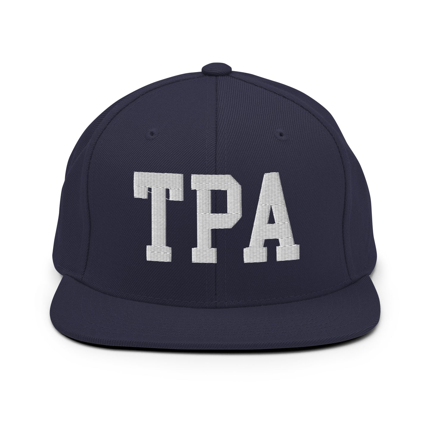 College-Style Classic Snapback Hat • White • TPA Tampa • YHM Designs - Image 15