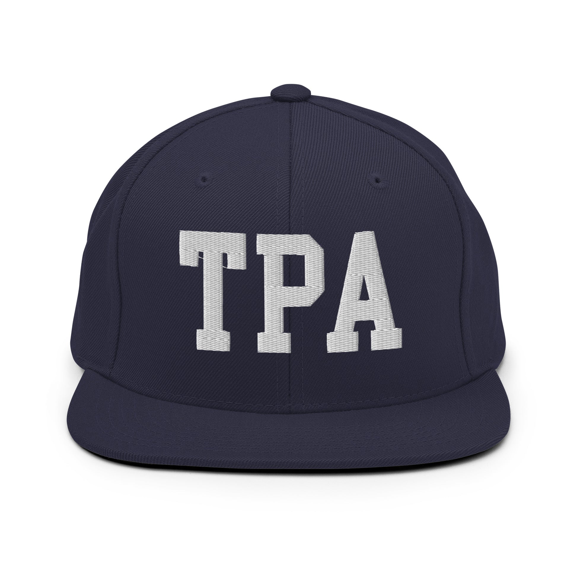 College-Style Classic Snapback Hat • White • TPA Tampa • YHM Designs - Image 15