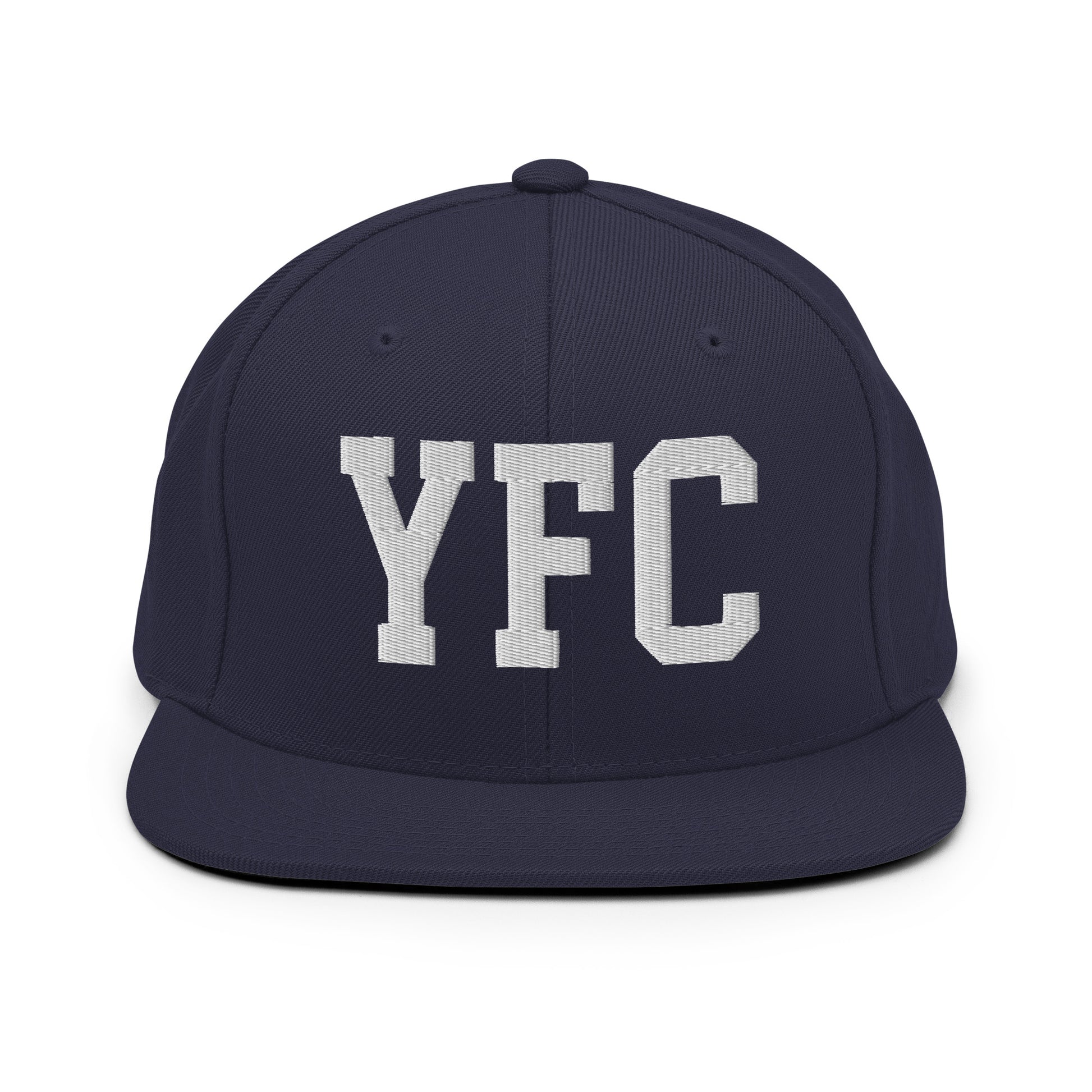 College-Style Classic Snapback Hat • White • YFC Fredericton Souvenir • YHM Designs - Image 15