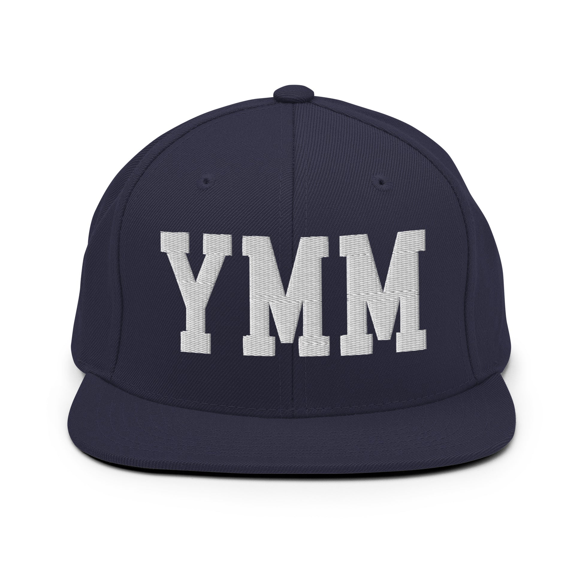 College-Style Classic Snapback Hat • White • YMM Fort McMurray • YHM Designs - Image 15