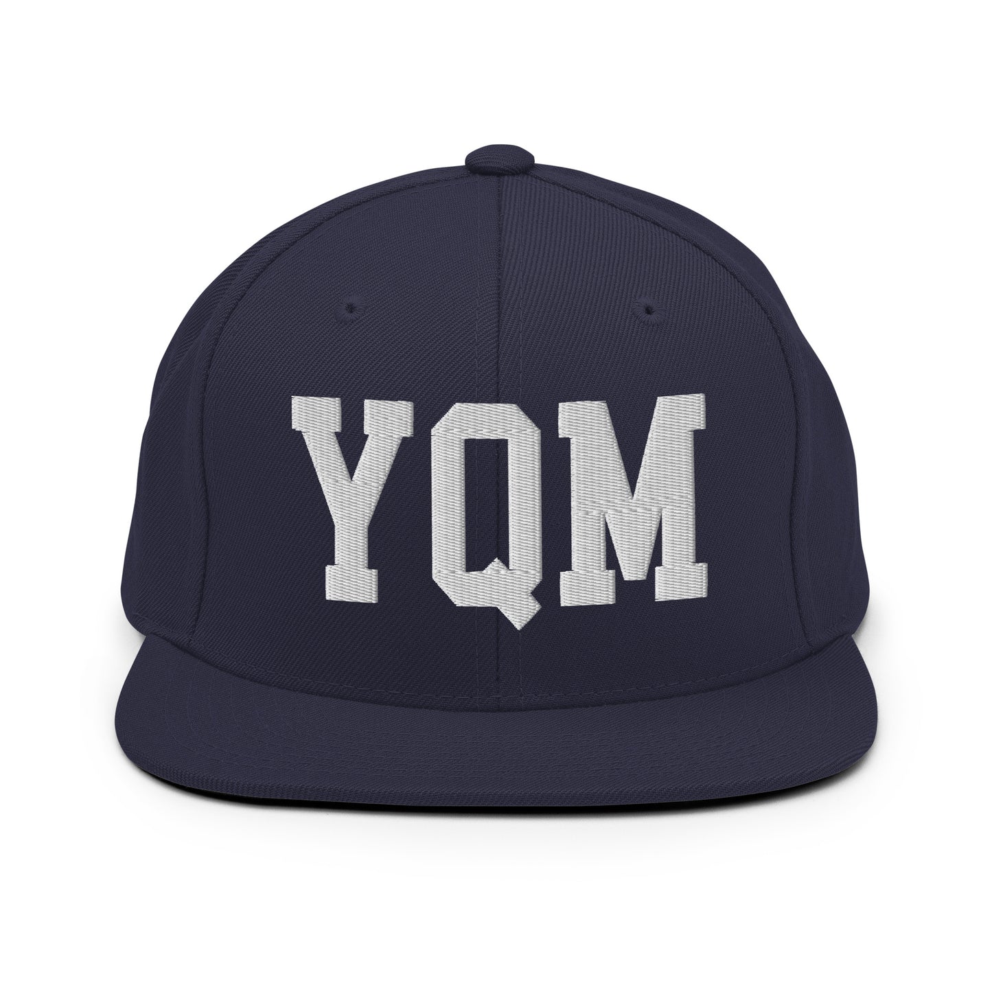 College-Style Classic Snapback Hat • White • YQM Moncton • YHM Designs - Image 15