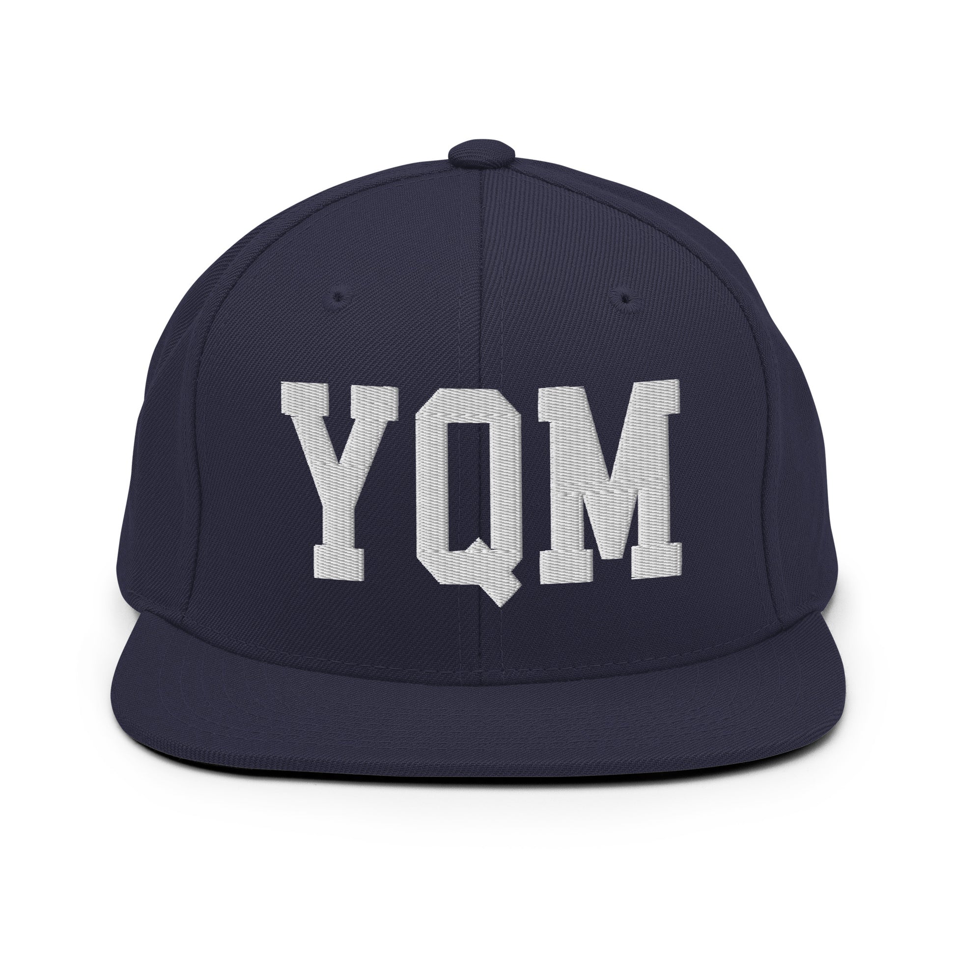 College-Style Classic Snapback Hat • White • YQM Moncton • YHM Designs - Image 15