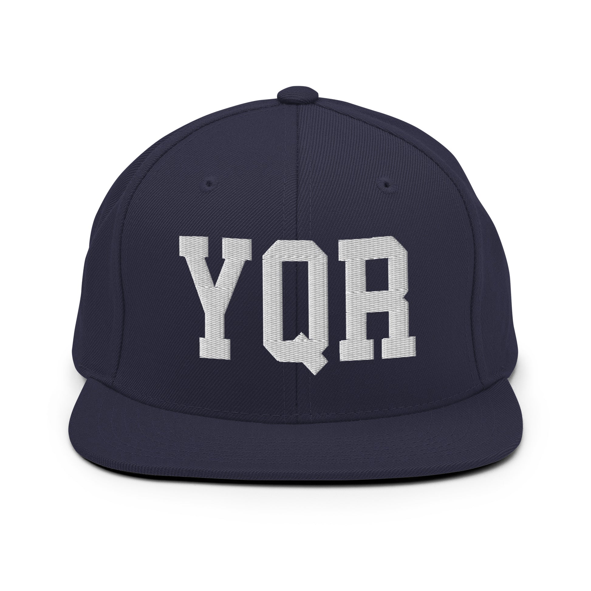 College-Style Classic Snapback Hat • White • YQR Regina • YHM Designs - Image 15