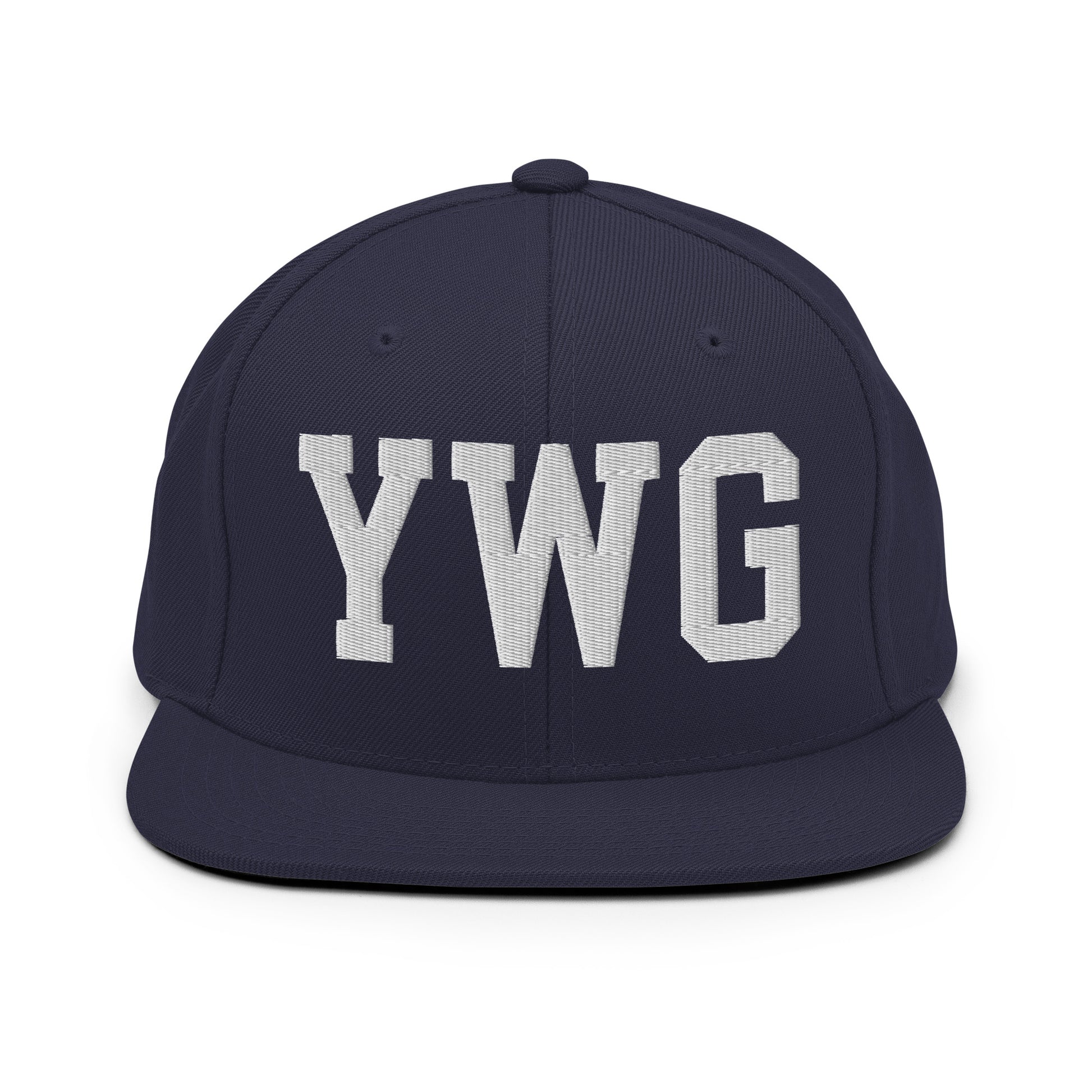 College-Style Classic Snapback Hat • White • YWG Winnipeg Souvenir • YHM Designs - Image 15