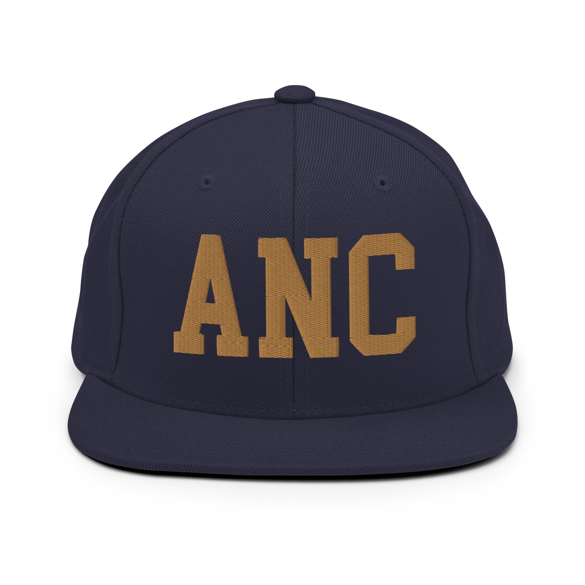 College-Style Classic Snapback Hat • Old Gold • ANC Anchorage Souvenir • YHM Designs - Image 14