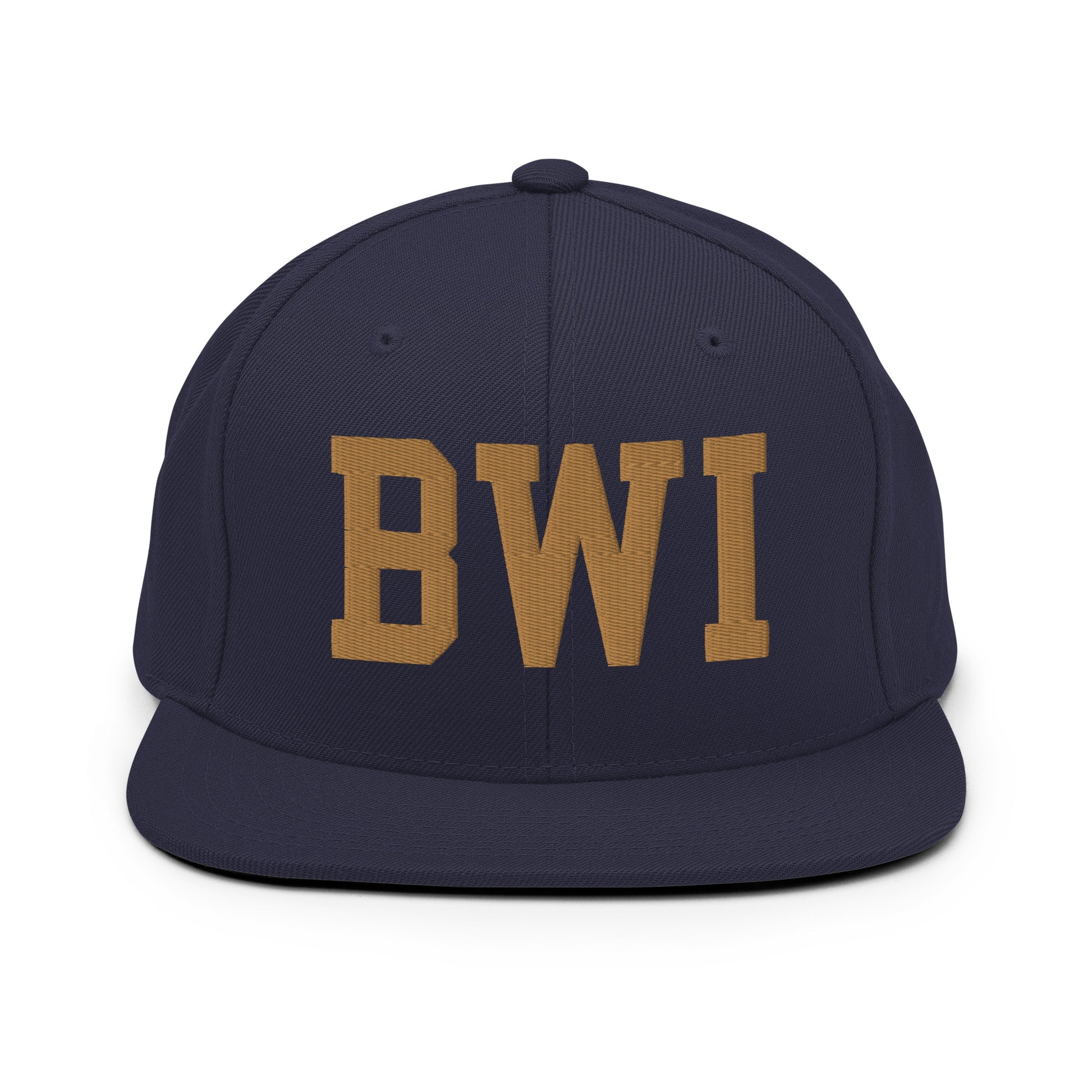 College-Style Classic Snapback Hat • Old Gold • BWI Baltimore • YHM Designs - Image 14