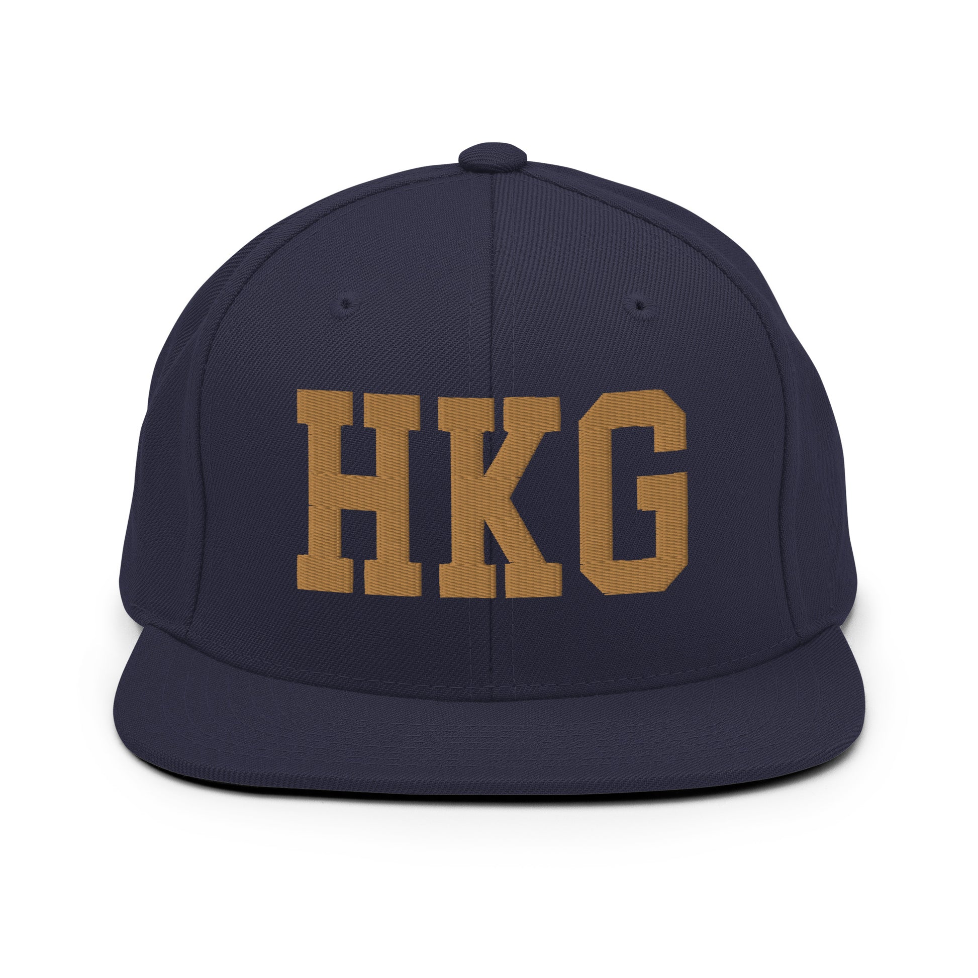 College-Style Classic Snapback Hat • Old Gold • HKG Hong Kong • YHM Designs - Image 14
