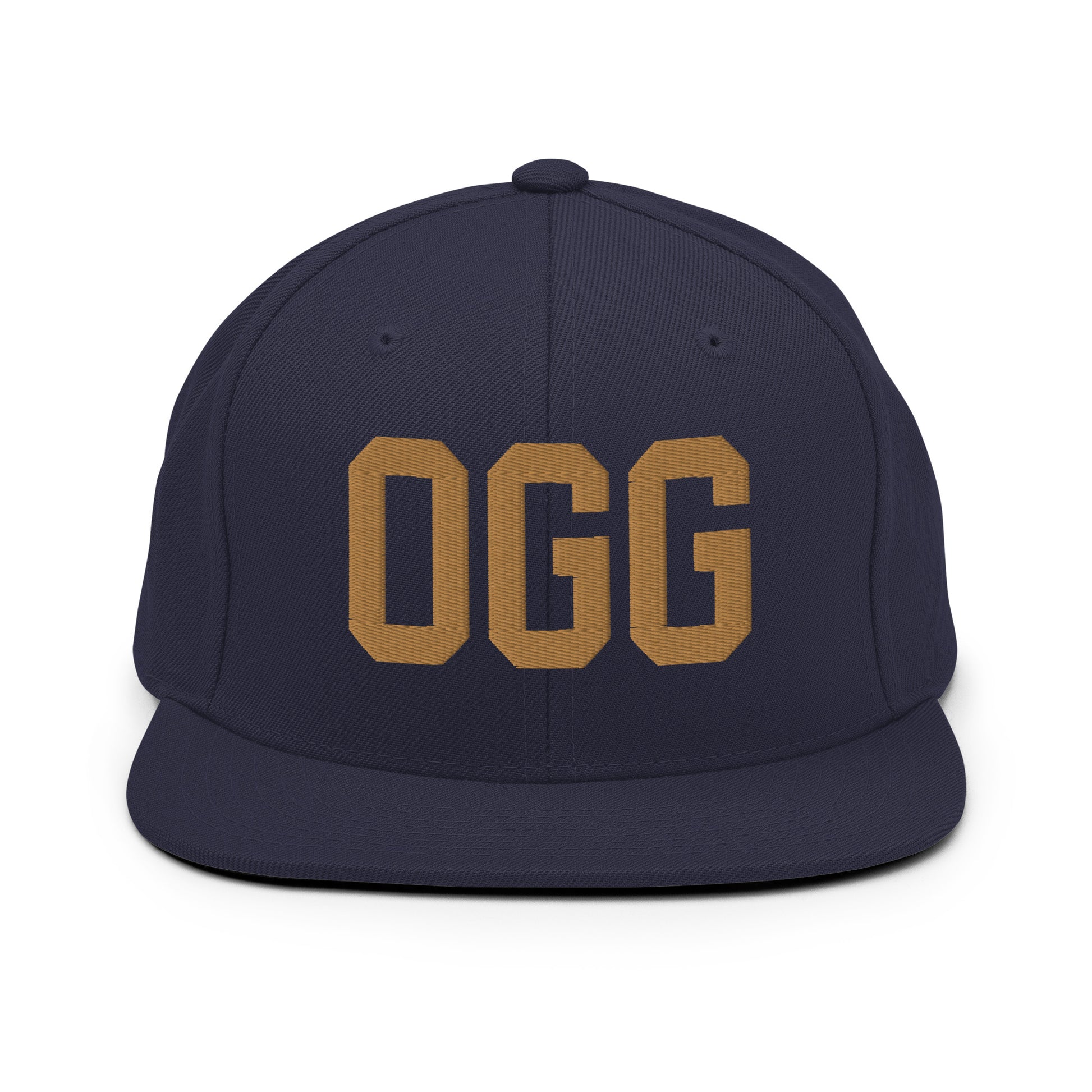 College-Style Classic Snapback Hat • Old Gold • OGG Maui Souvenir • YHM Designs - Image 14