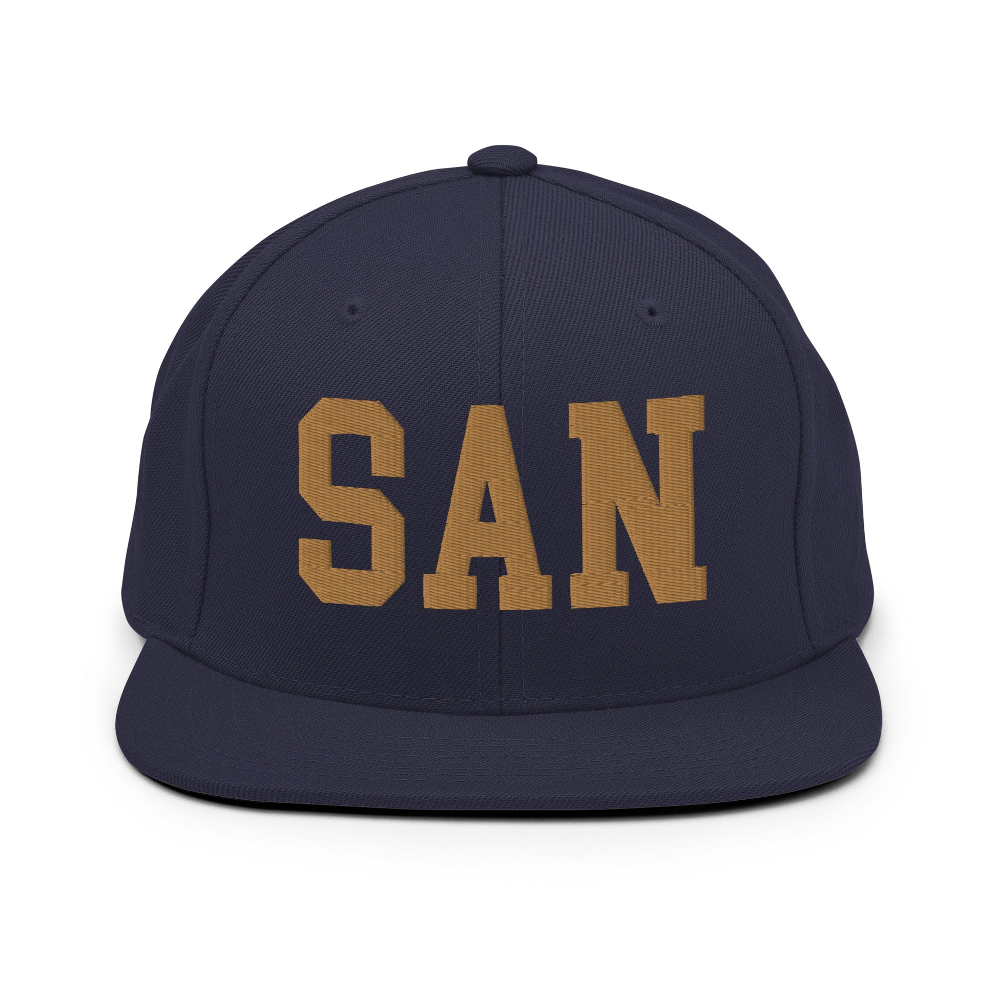 College-Style Classic Snapback Hat • Old Gold • SAN San Diego • YHM Designs - Image 14