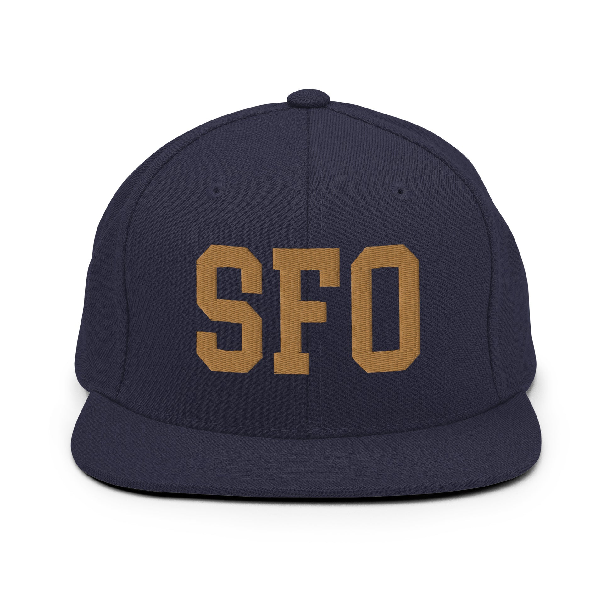 College-Style Classic Snapback Hat • Old Gold • SFO San Francisco • YHM Designs - Image 14