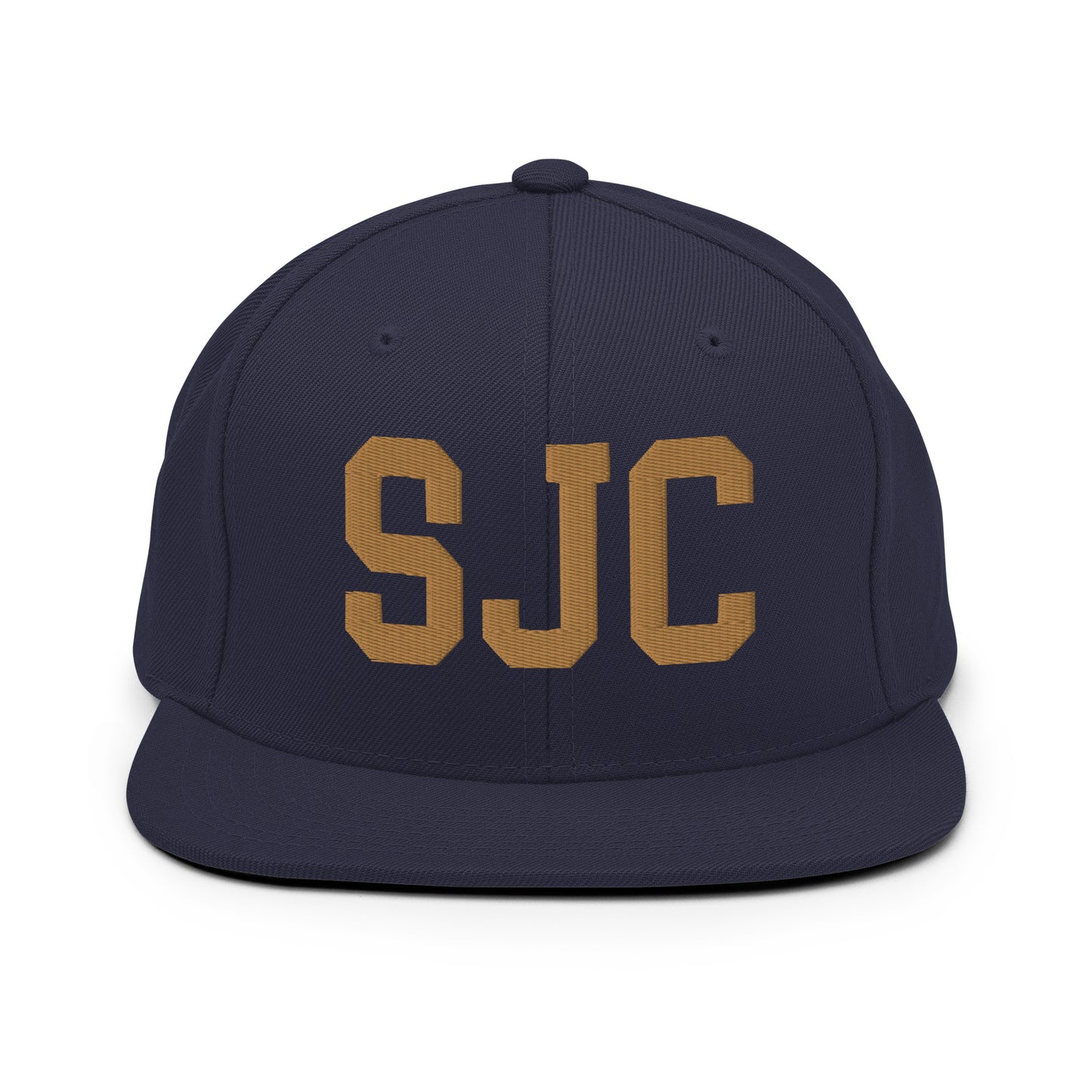 College-Style Classic Snapback Hat • Old Gold • SJC San Jose • YHM Designs - Image 14