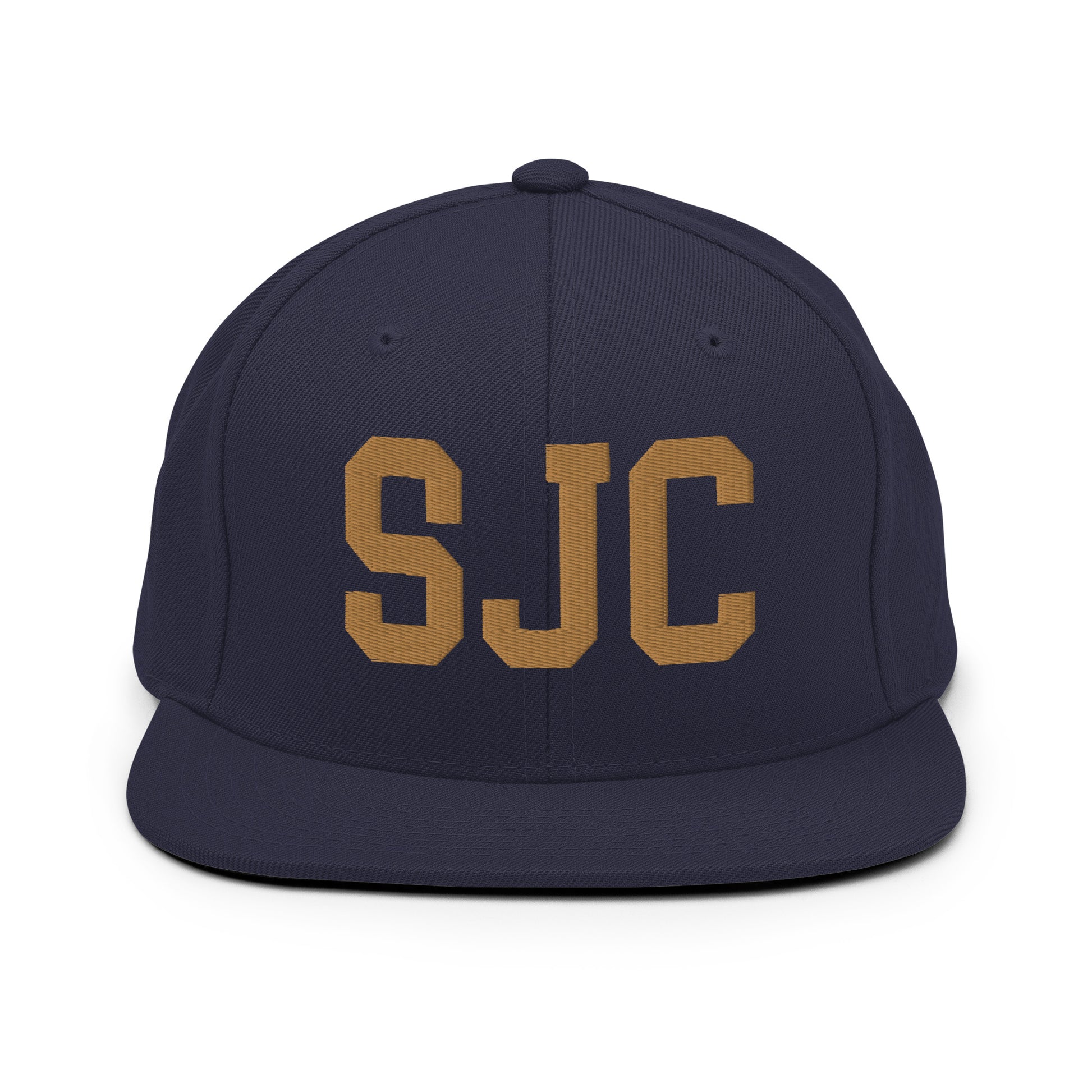 College-Style Classic Snapback Hat • Old Gold • SJC San Jose • YHM Designs - Image 14