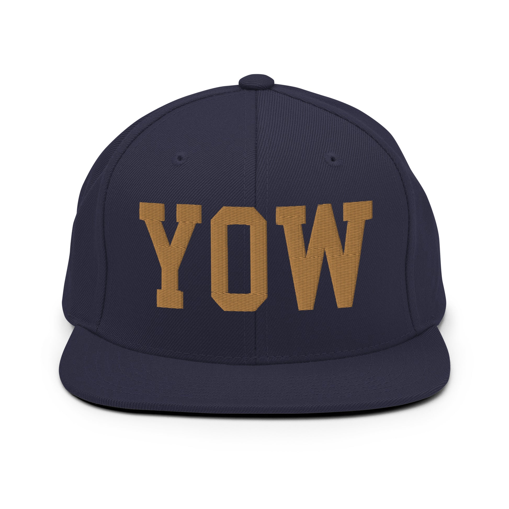 College-Style Classic Snapback Hat • Old Gold • YOW Ottawa Souvenir • YHM Designs - Image 14