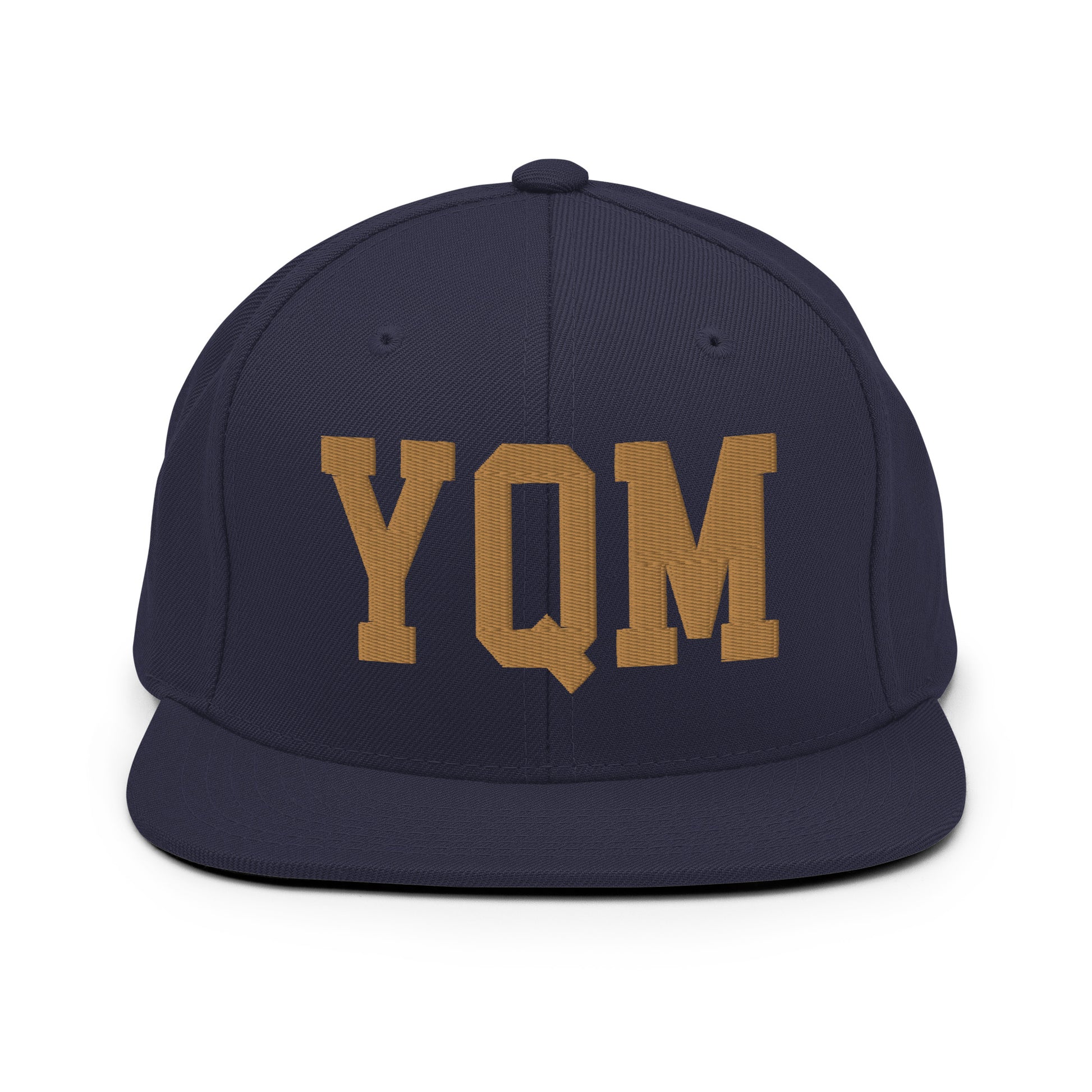College-Style Classic Snapback Hat • Old Gold • YQM Moncton • YHM Designs - Image 14