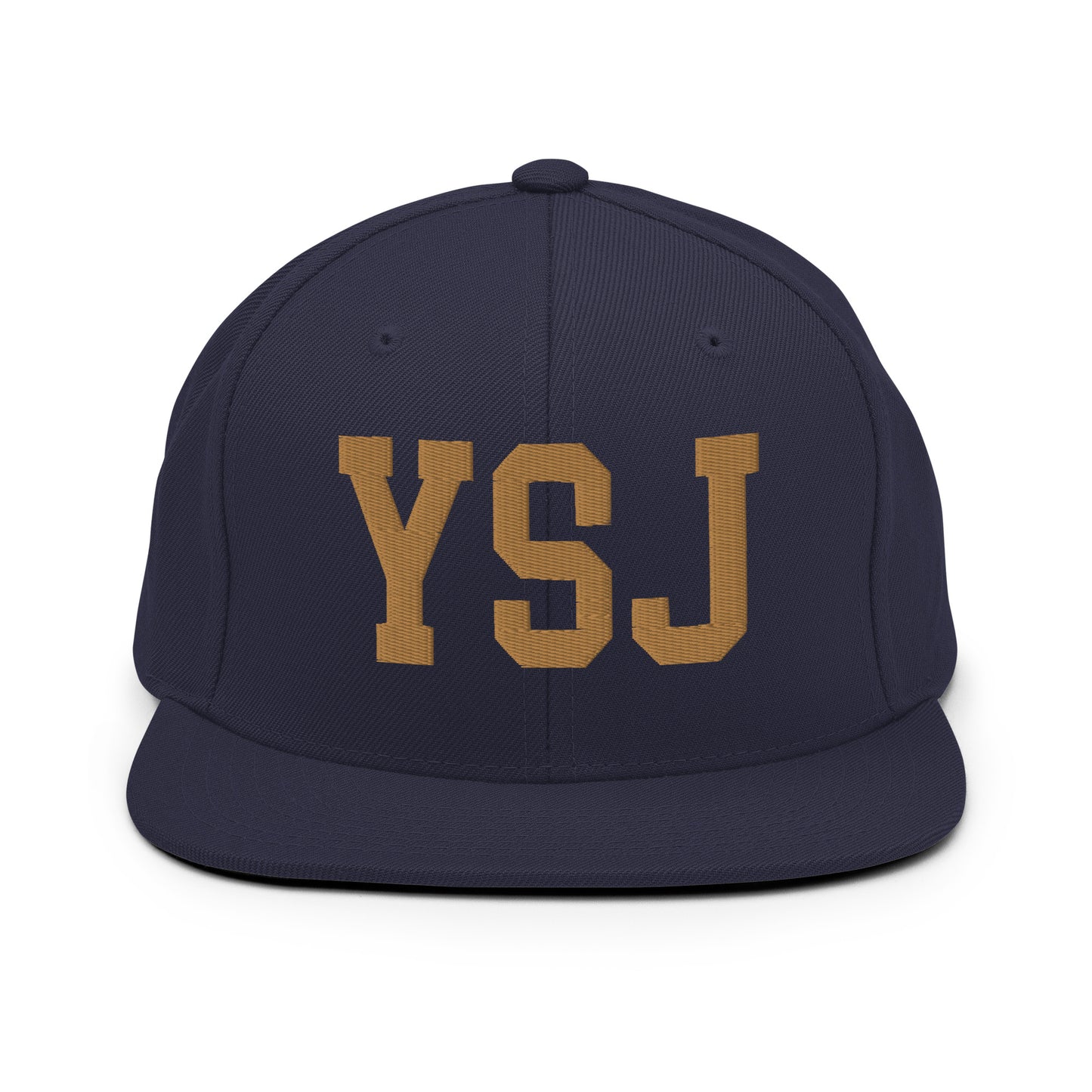 College-Style Classic Snapback Hat • Old Gold • YSJ Saint John Souvenir • YHM Designs - Image 14