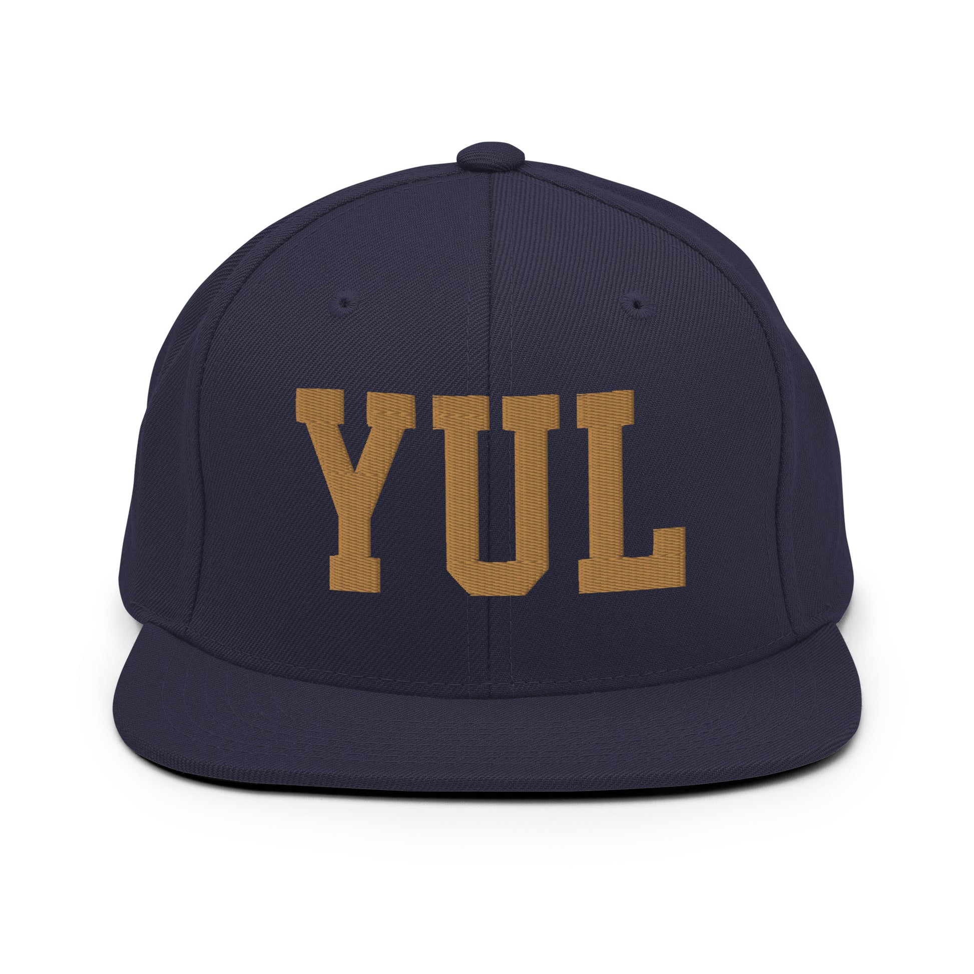 College-Style Classic Snapback Hat • Old Gold • YUL Montreal Souvenir • YHM Designs - Image 14