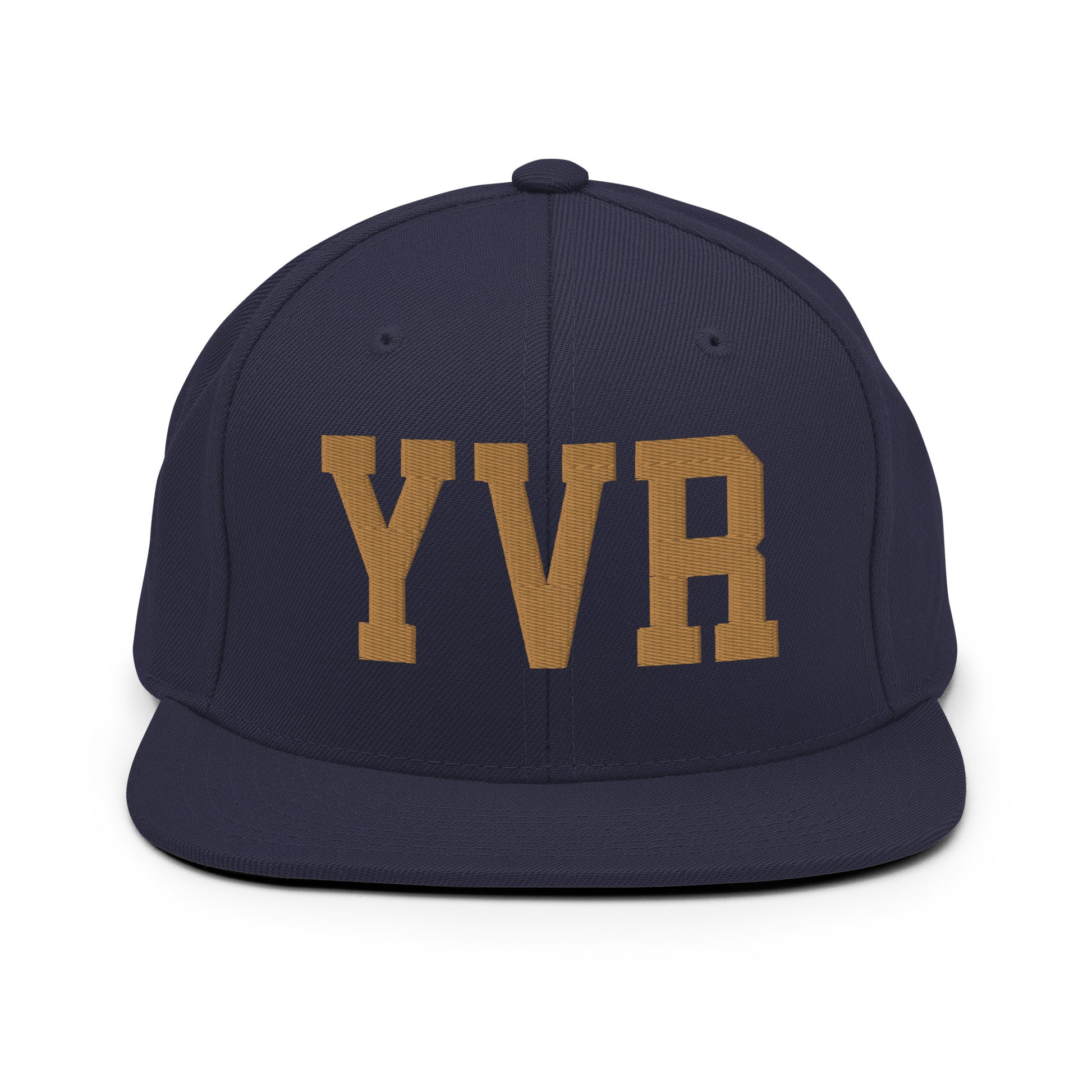 College-Style Classic Snapback Hat • Old Gold • YVR Vancouver • YHM Designs - Image 14