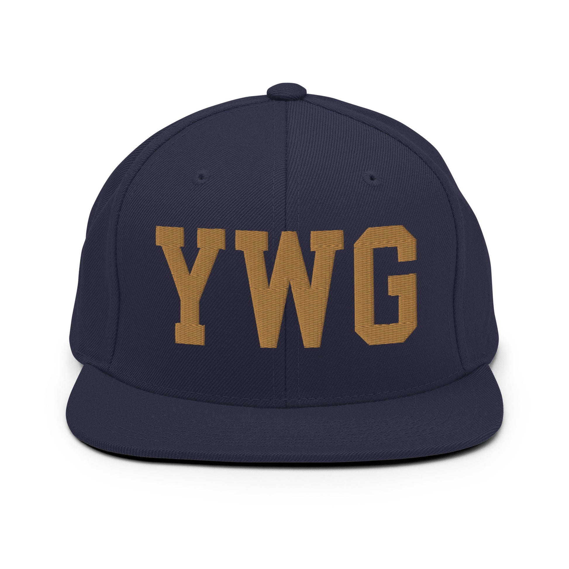 College-Style Classic Snapback Hat • Old Gold • YWG Winnipeg Souvenir • YHM Designs - Image 14