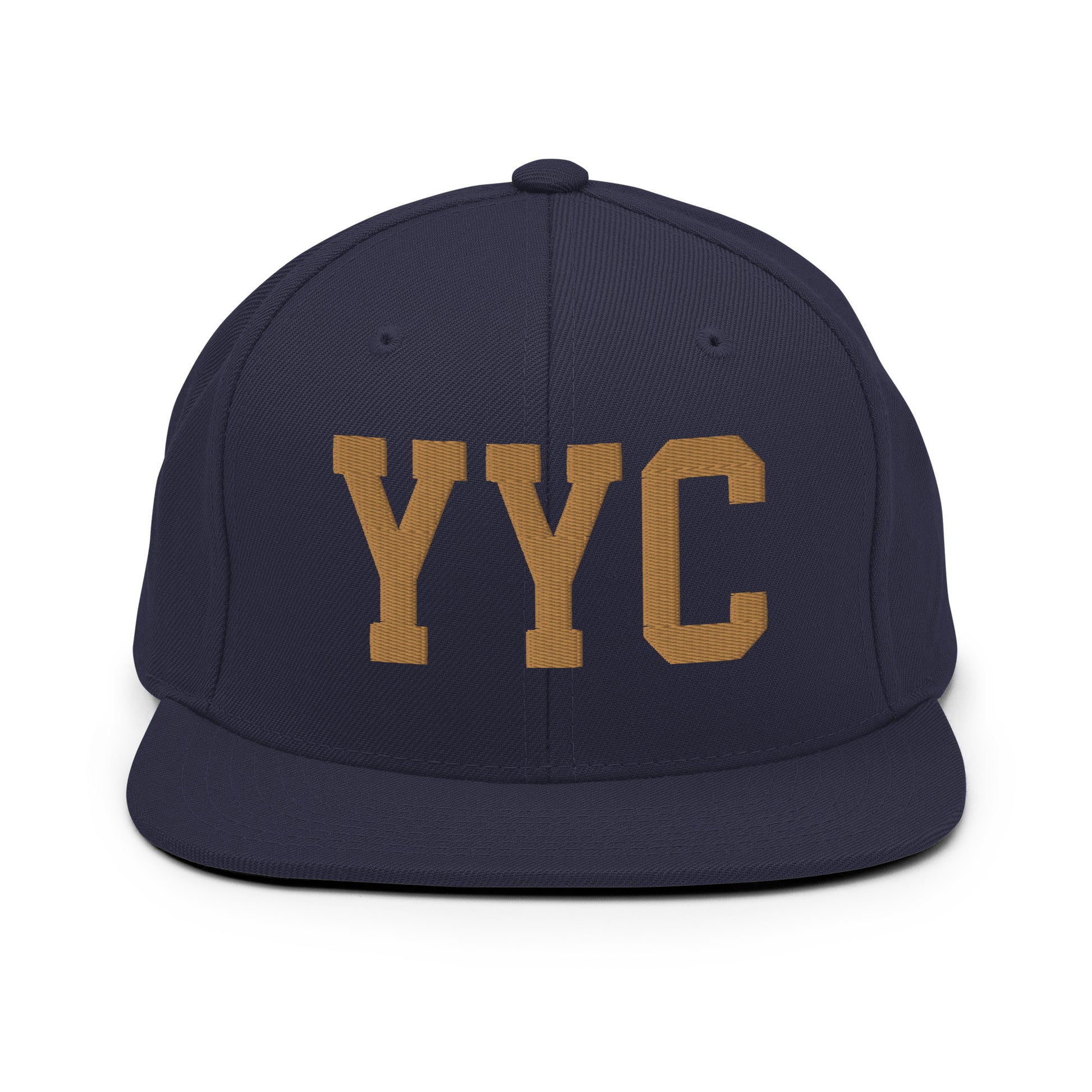 College-Style Classic Snapback Hat • Old Gold • YYC Calgary • YHM Designs - Image 14