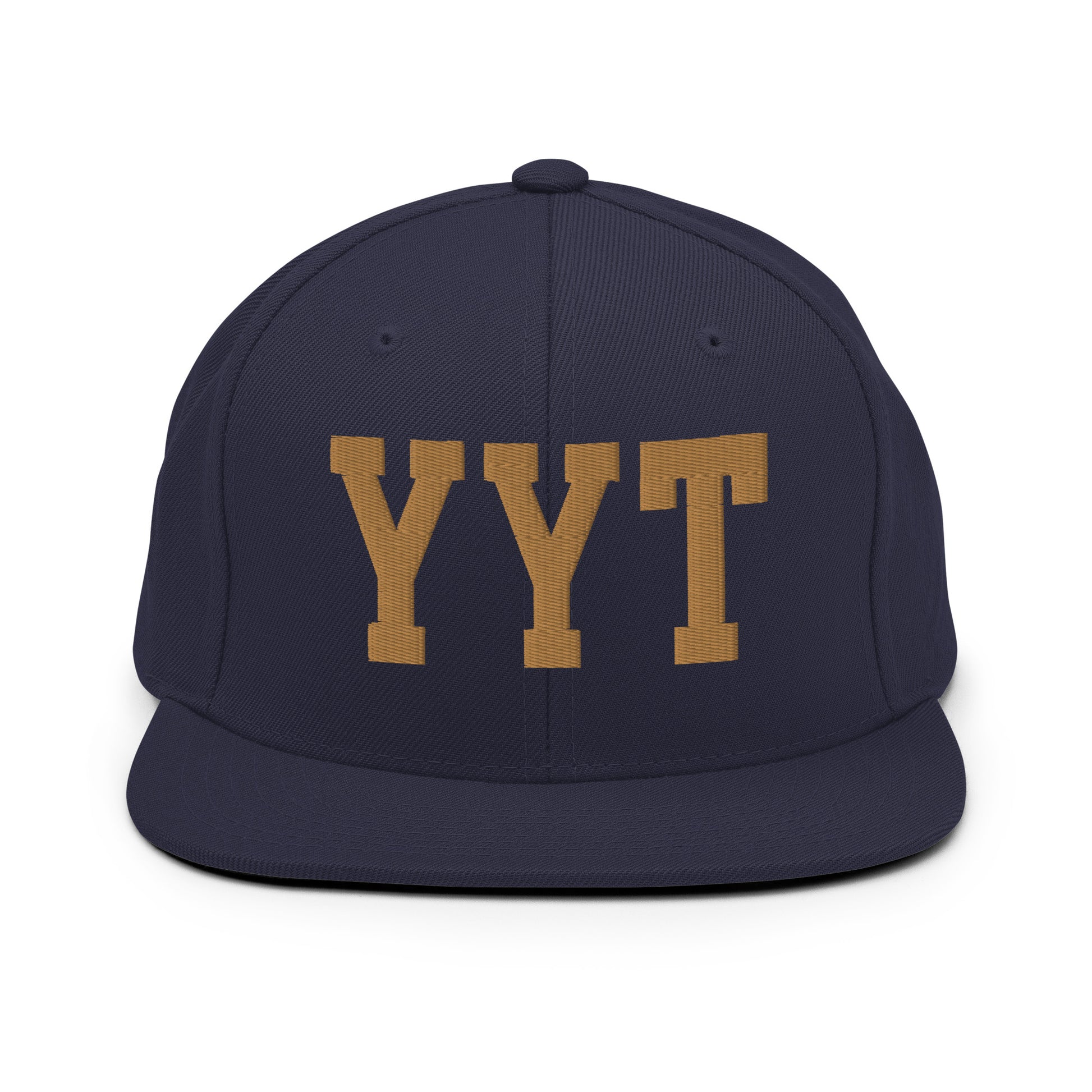 College-Style Classic Snapback Hat • Old Gold • YYT St. John's • YHM Designs - Image 14