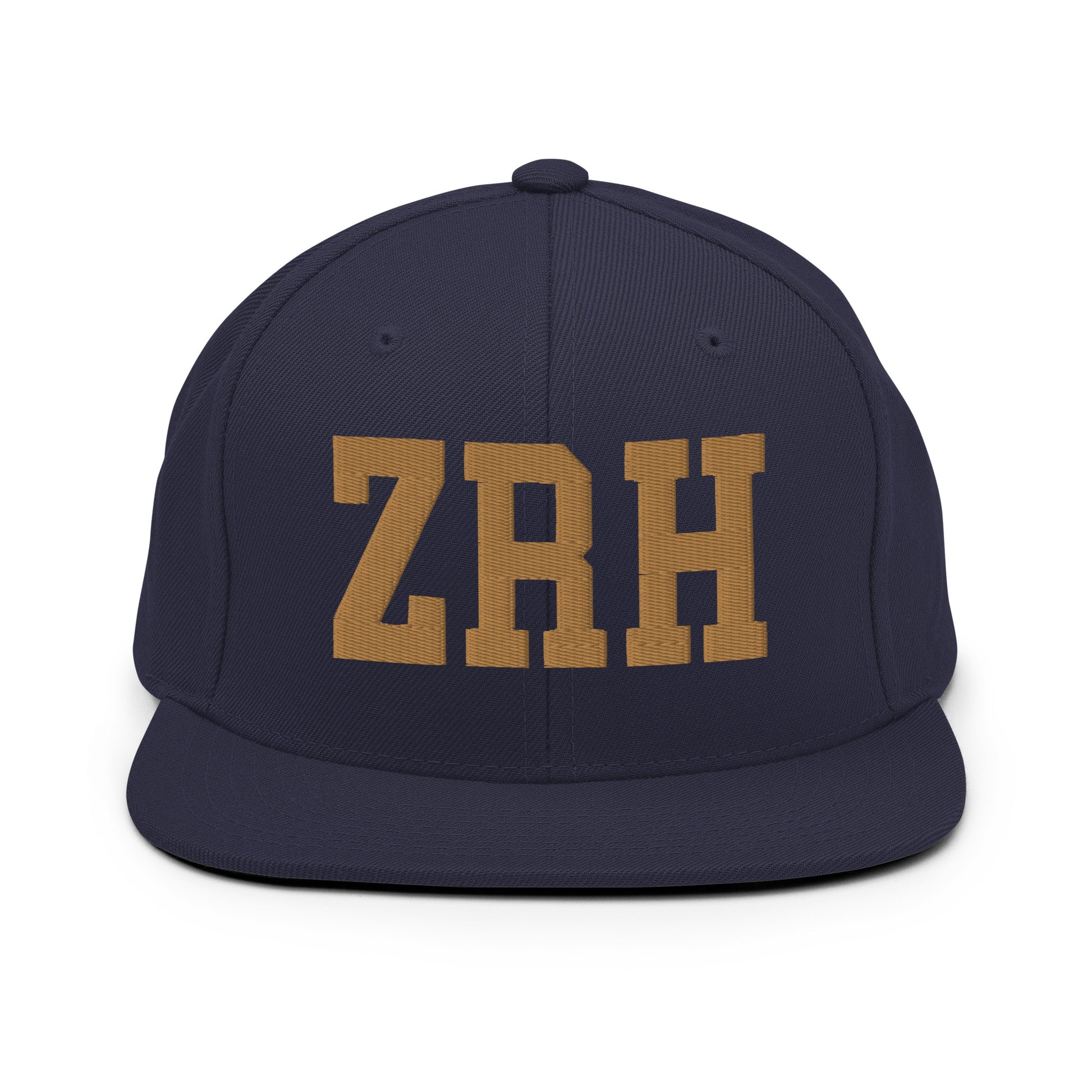 College-Style Classic Snapback Hat • Old Gold • ZRH Zurich Souvenir • YHM Designs - Image 14