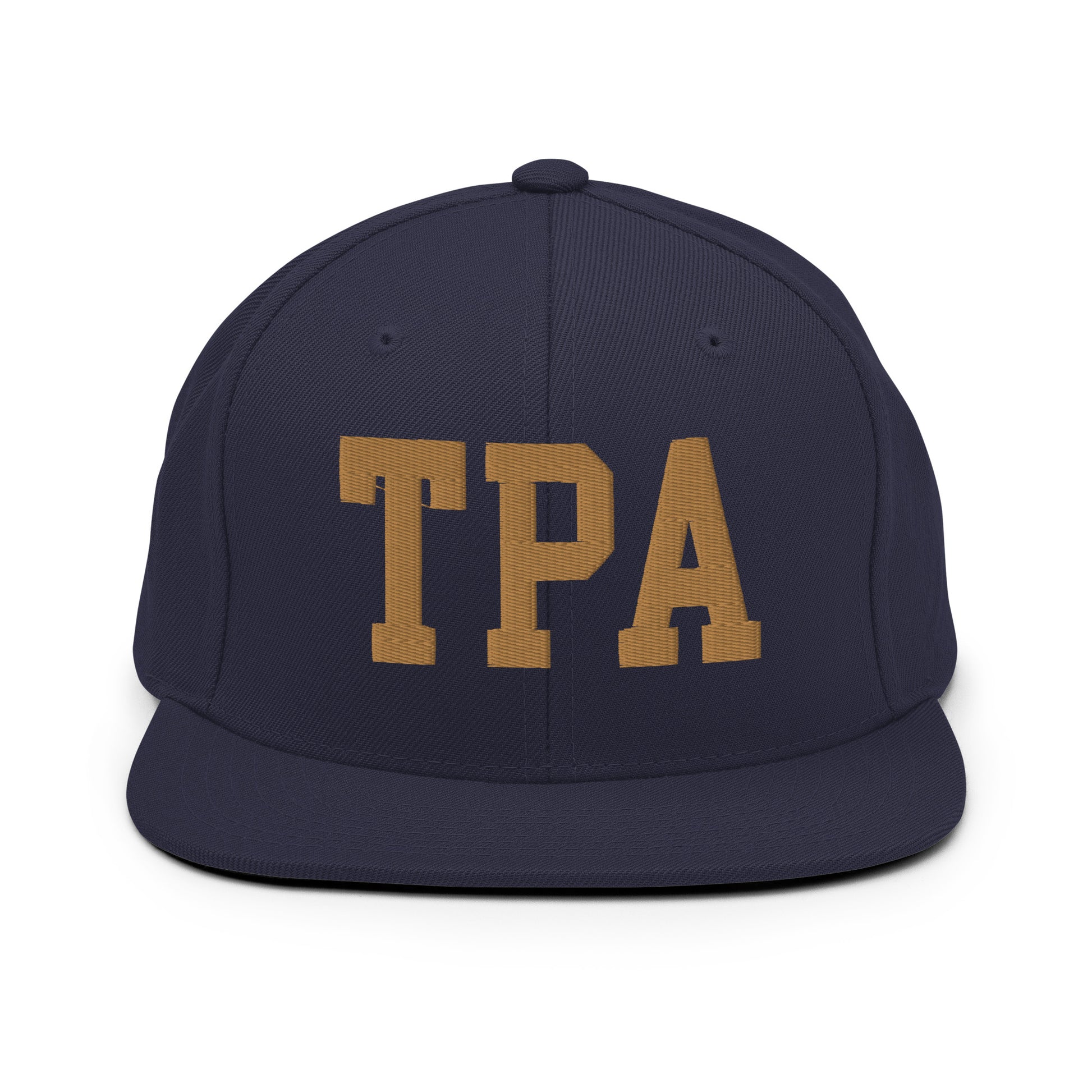 College-Style Classic Snapback Hat • Old Gold • TPA Tampa • YHM Designs - Image 14