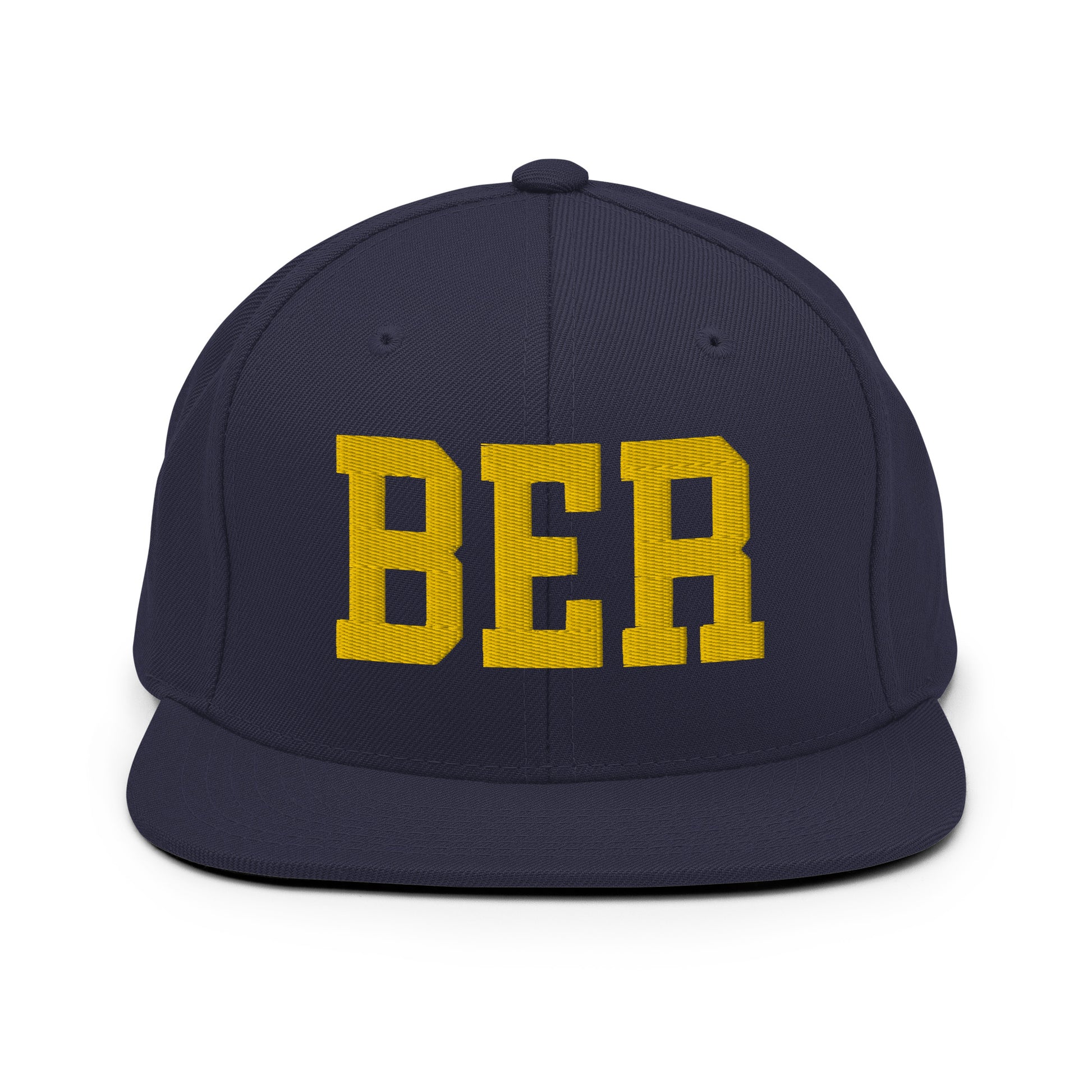 College-Style Classic Snapback Hat • Gold • BER Berlin • YHM Designs - Image 11