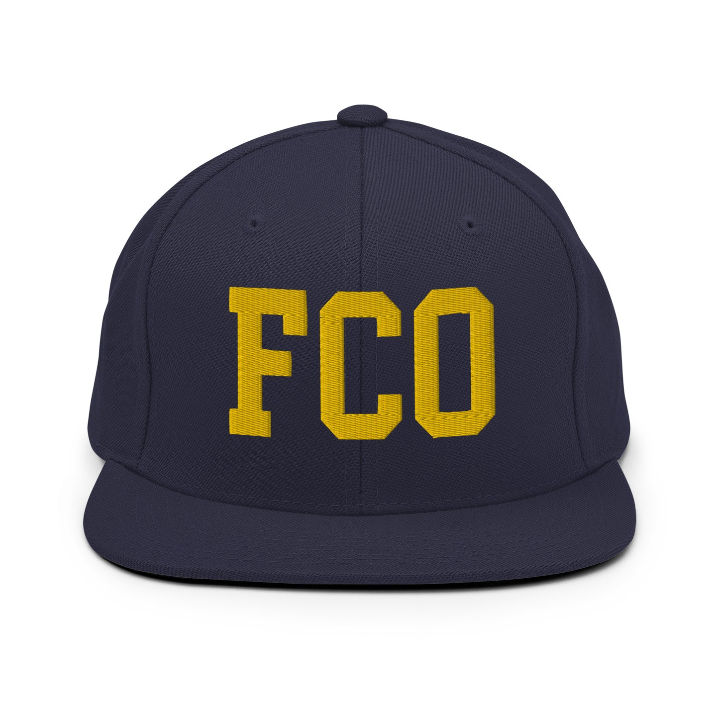 College-Style Classic Snapback Hat • Gold • FCO Rome • YHM Designs - Image 11