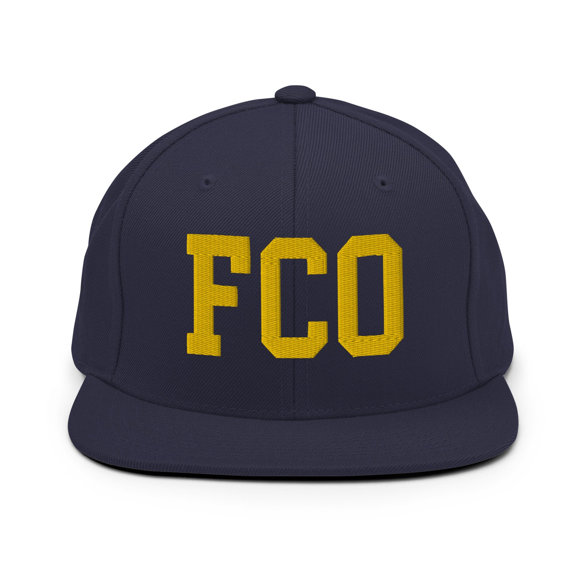 College-Style Classic Snapback Hat • Gold • FCO Rome • YHM Designs - Image 11