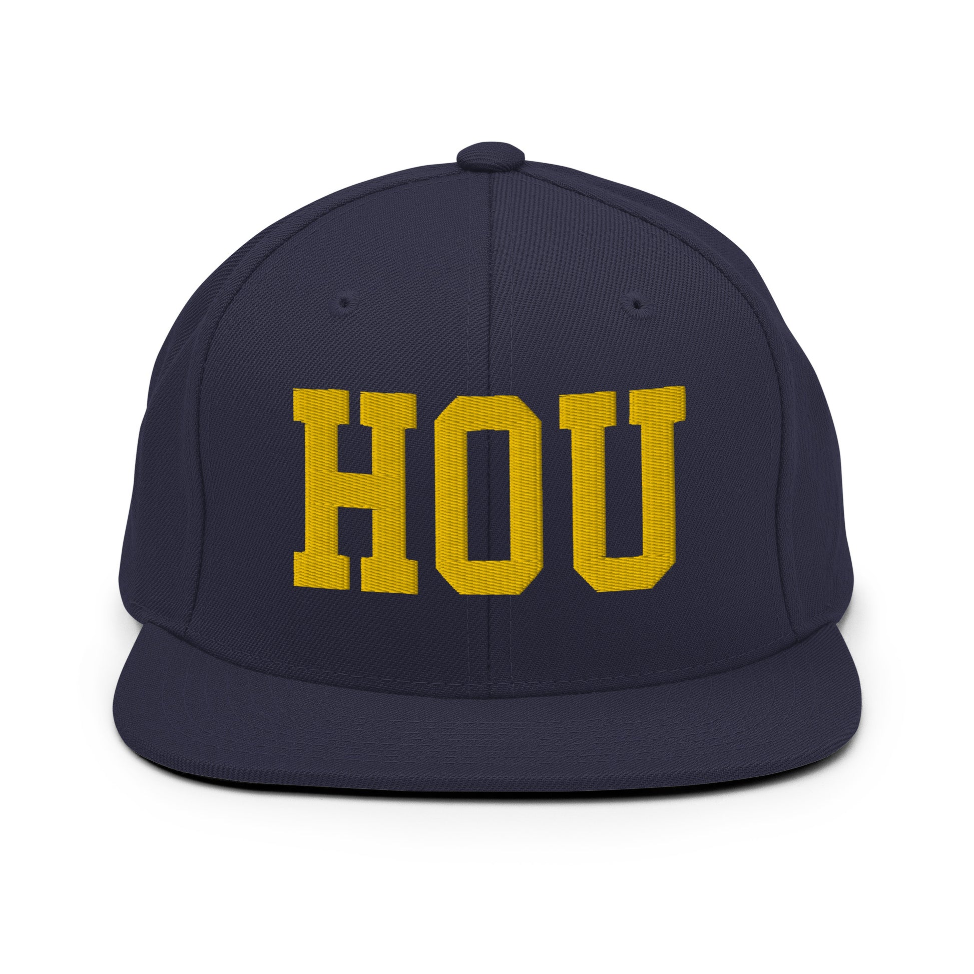 College-Style Classic Snapback Hat • Gold • HOU Houston • YHM Designs - Image 11