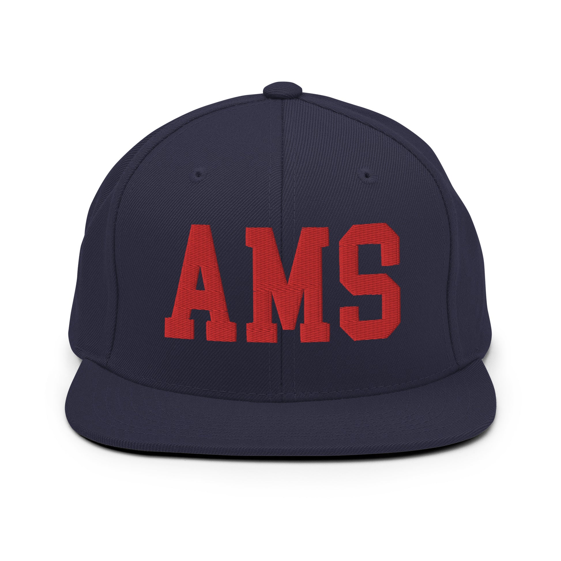 College-Style Classic Snapback Hat • Red • AMS Amsterdam • YHM Designs - Image 15