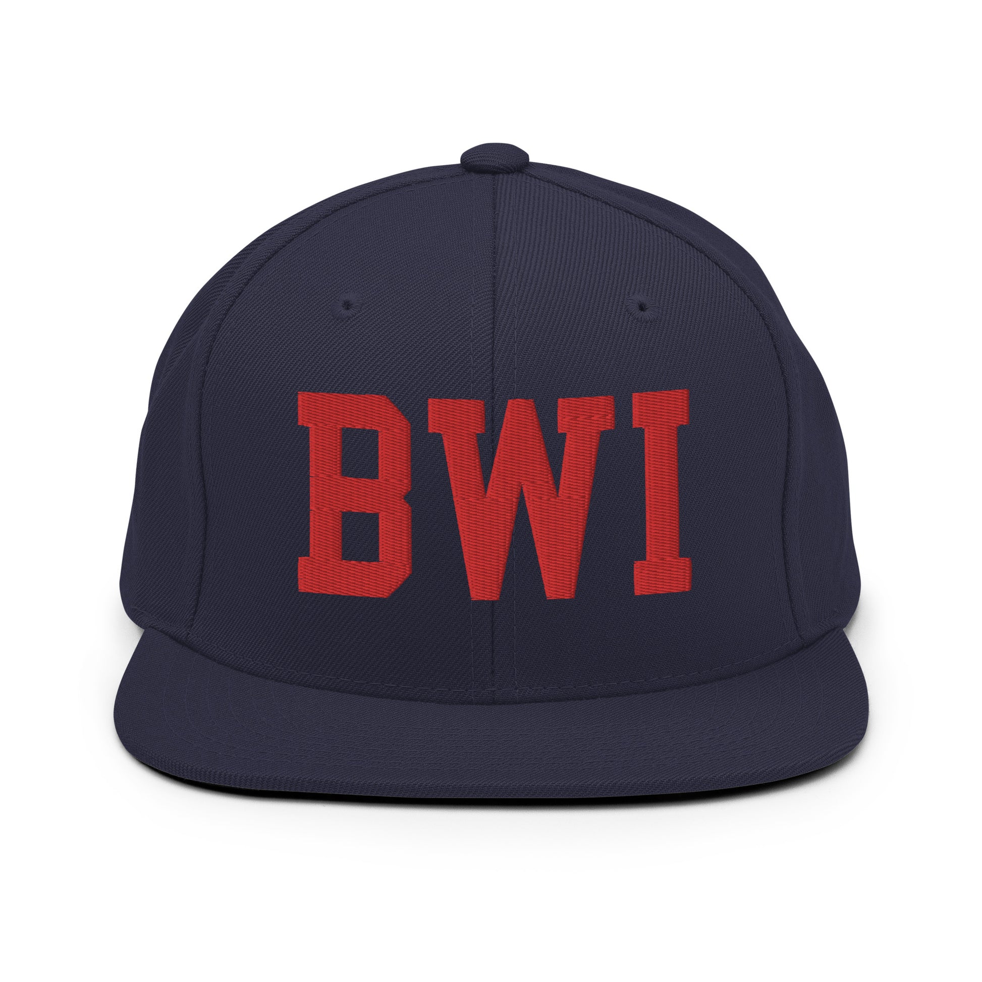 College-Style Classic Snapback Hat • Red • BWI Baltimore • YHM Designs - Image 15