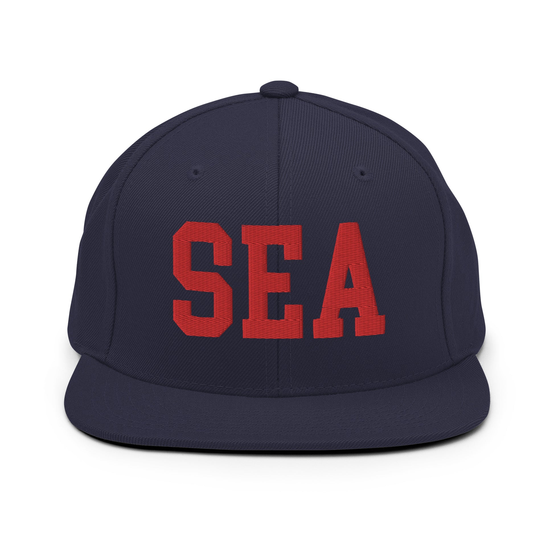 College-Style Classic Snapback Hat • Red • SEA Seattle • YHM Designs - Image 15