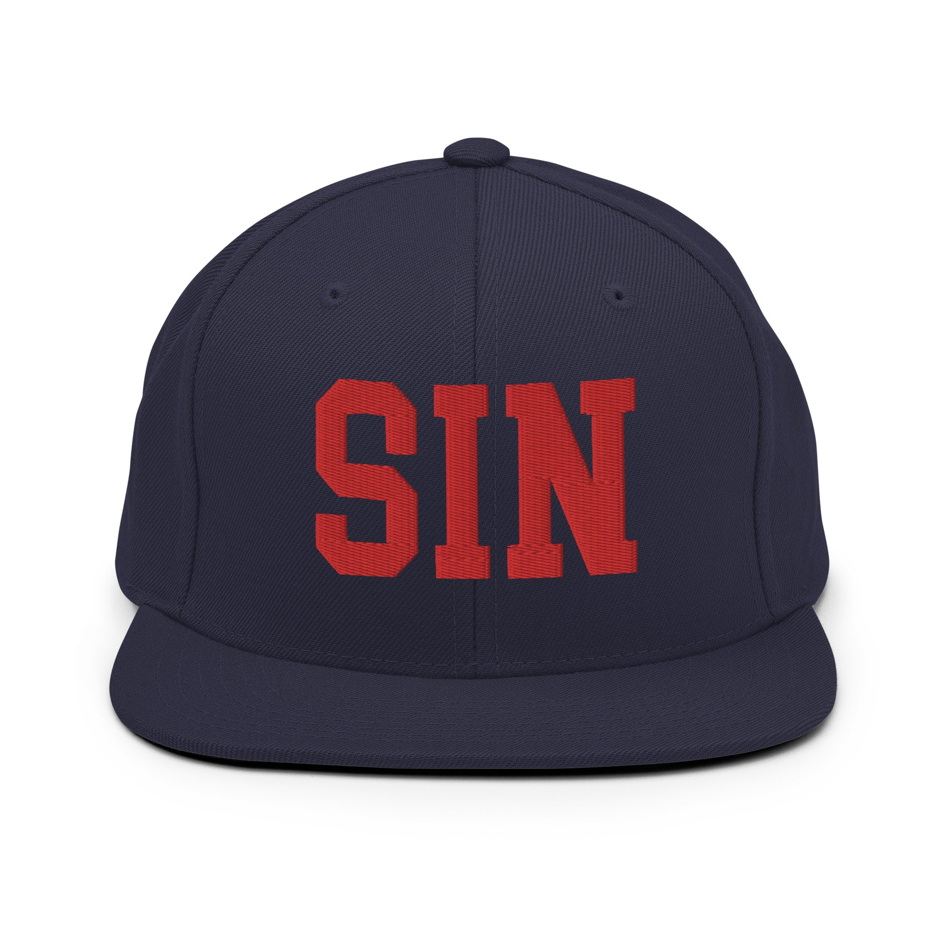 College-Style Classic Snapback Hat • Red • SIN Singapore • YHM Designs - Image 15
