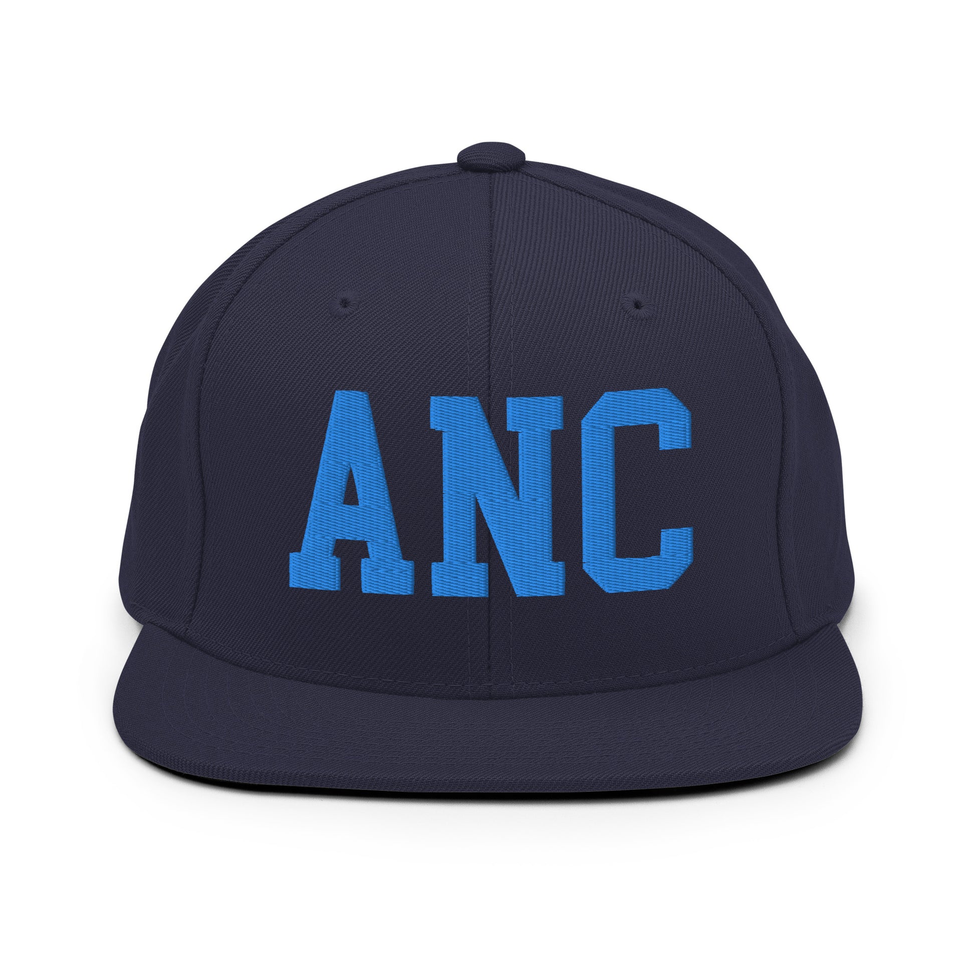 College-Style Classic Snapback Hat • Aqua Blue • ANC Anchorage • YHM Designs - Image 07