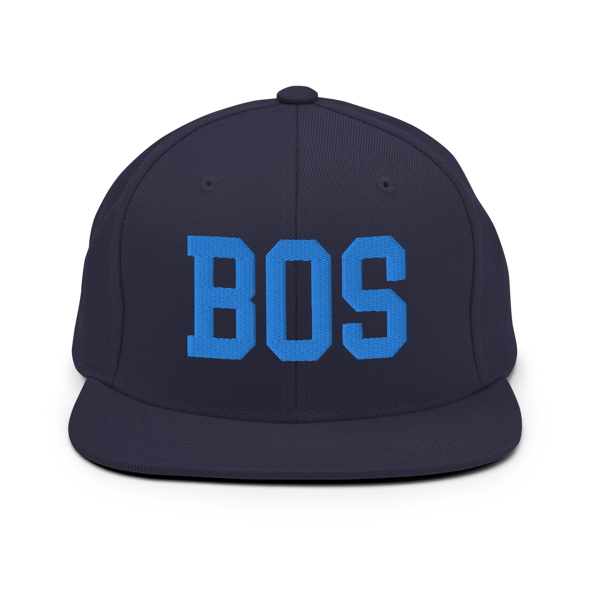 College-Style Classic Snapback Hat • Aqua Blue • BOS Boston • YHM Designs - Image 07