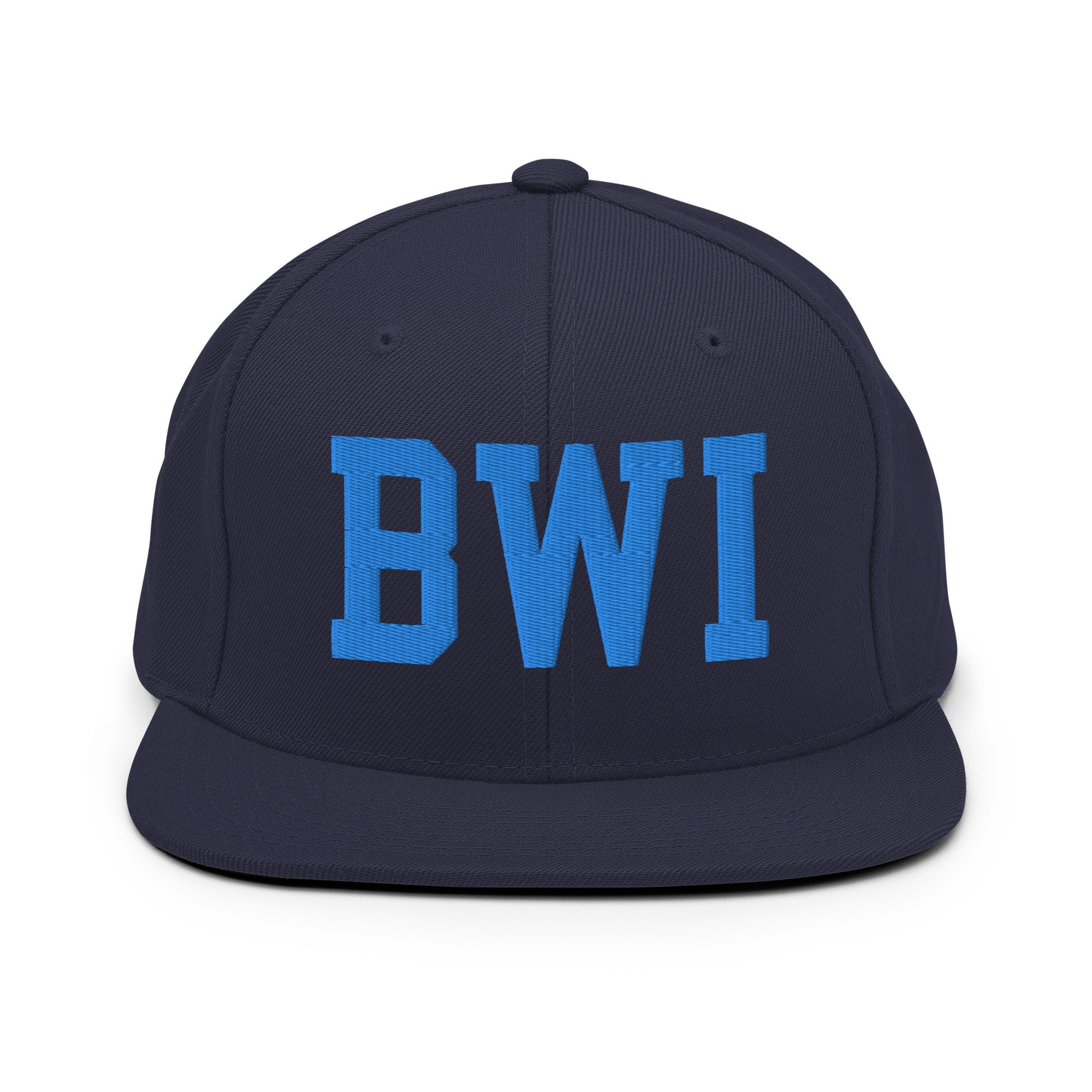 College-Style Classic Snapback Hat • Aqua Blue • BWI Baltimore Souvenir • YHM Designs - Image 07