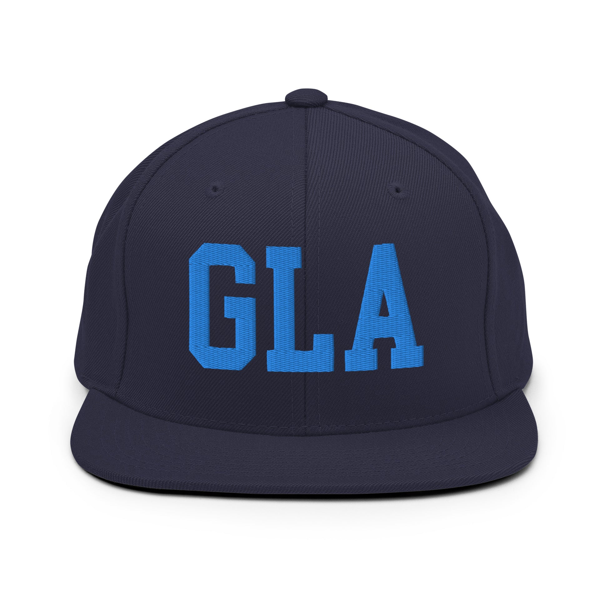 College-Style Classic Snapback Hat • Aqua Blue • GLA Glasgow • YHM Designs - Image 07